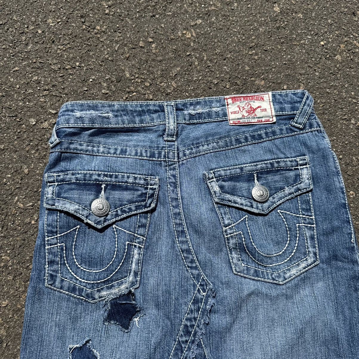 True Religion vintage 90s true religion distressed skirt jeans pants Size 28" / US 6 / IT 42 - 4 Thumbnail