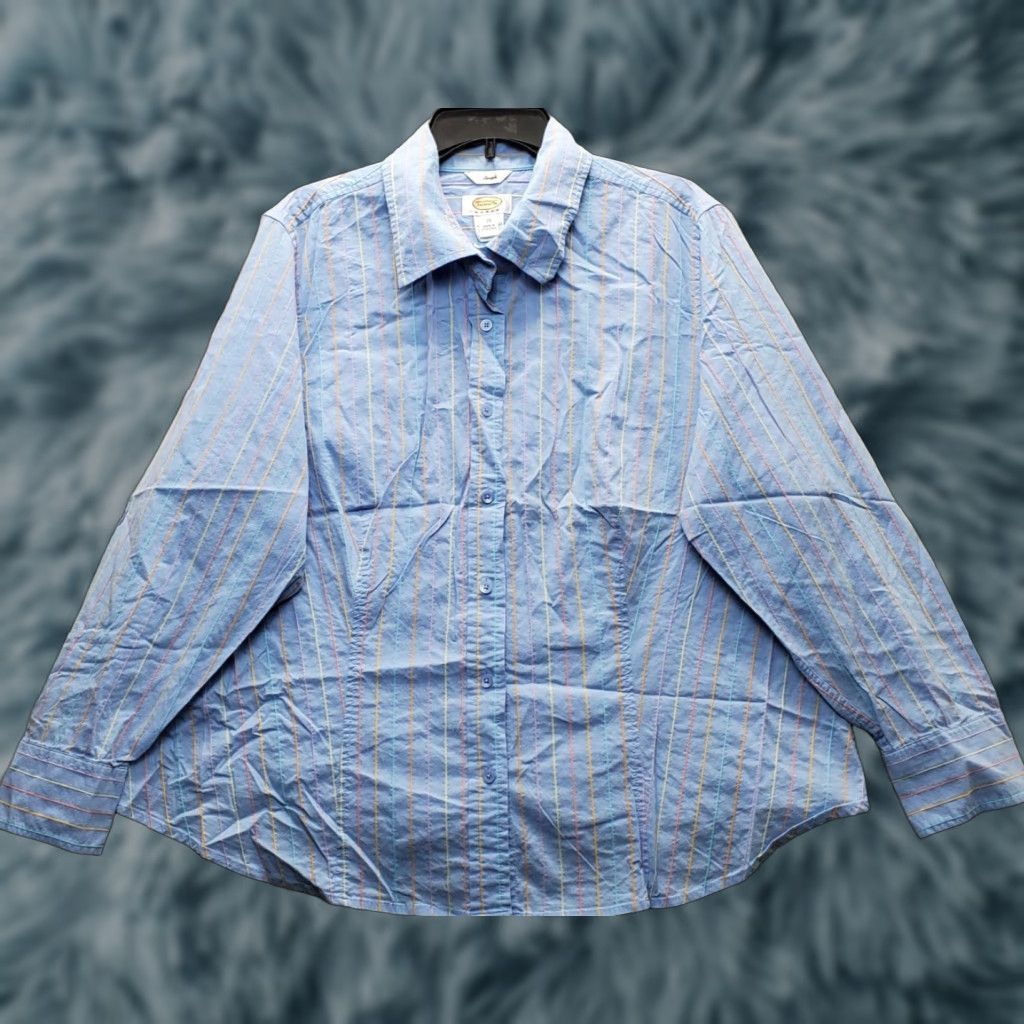 Talbots VINTAGE Talbots Shirt Womens 2X Striped Long Sleeve Button-Up EUC Size XXL / US 16-18 / IT 52-54 - 1 Thumbnail