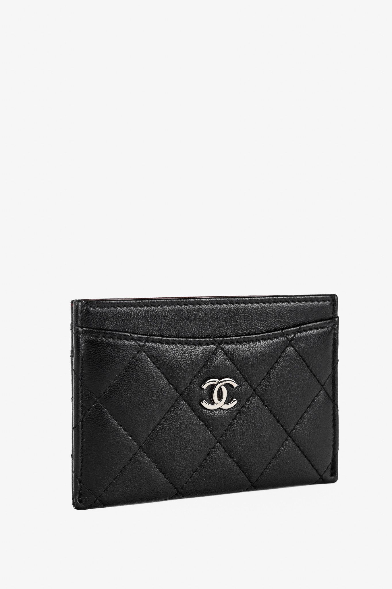 Chanel Chanel Black Lambskin Leather Quilted CC Card Holder Size ONE SIZE - 2 Thumbnail