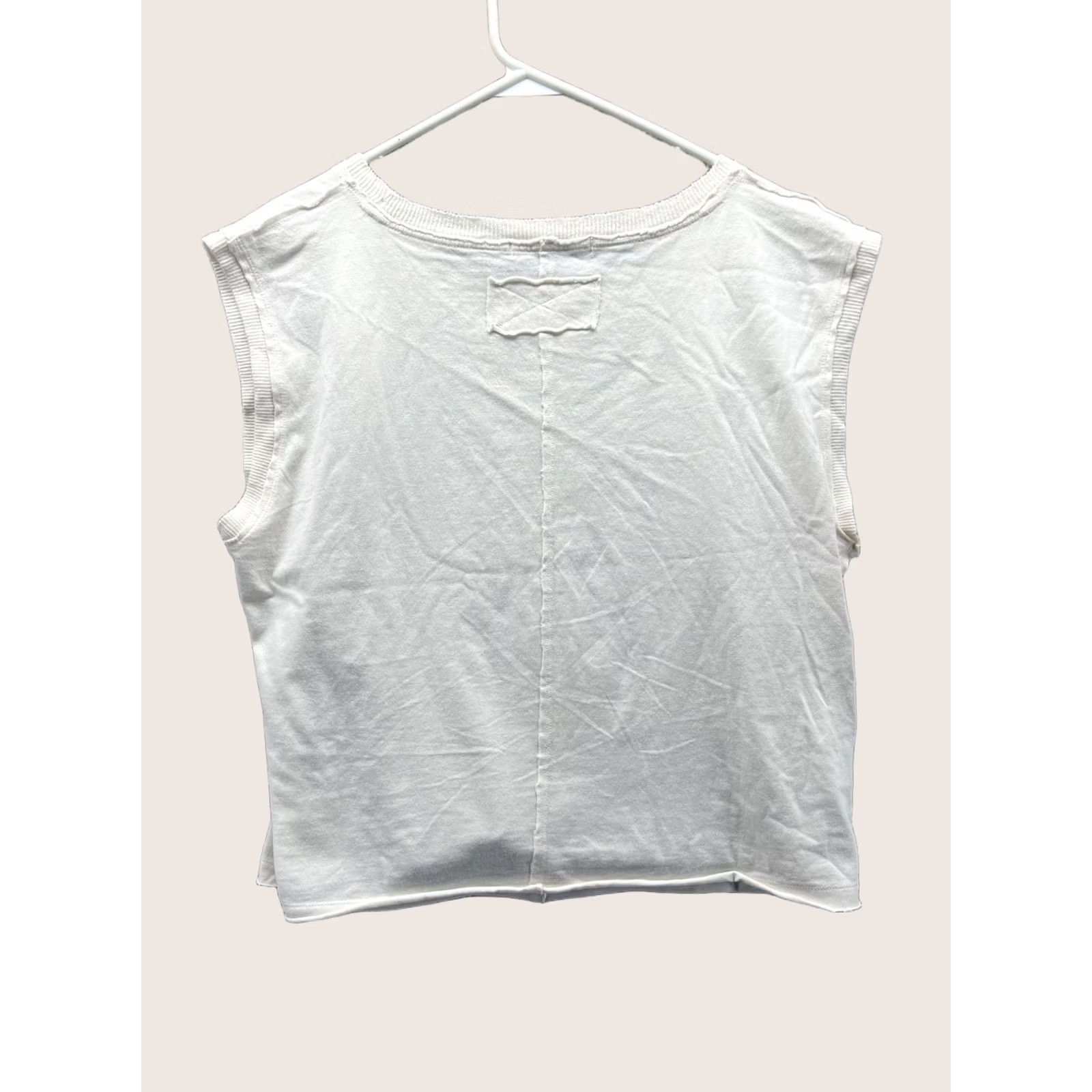 Free People We The Free People Tank Top Womens Medium White Sleeveless Jersey Cropped Top Size M / US 6-8 / IT 42-44 - 1 Thumbnail