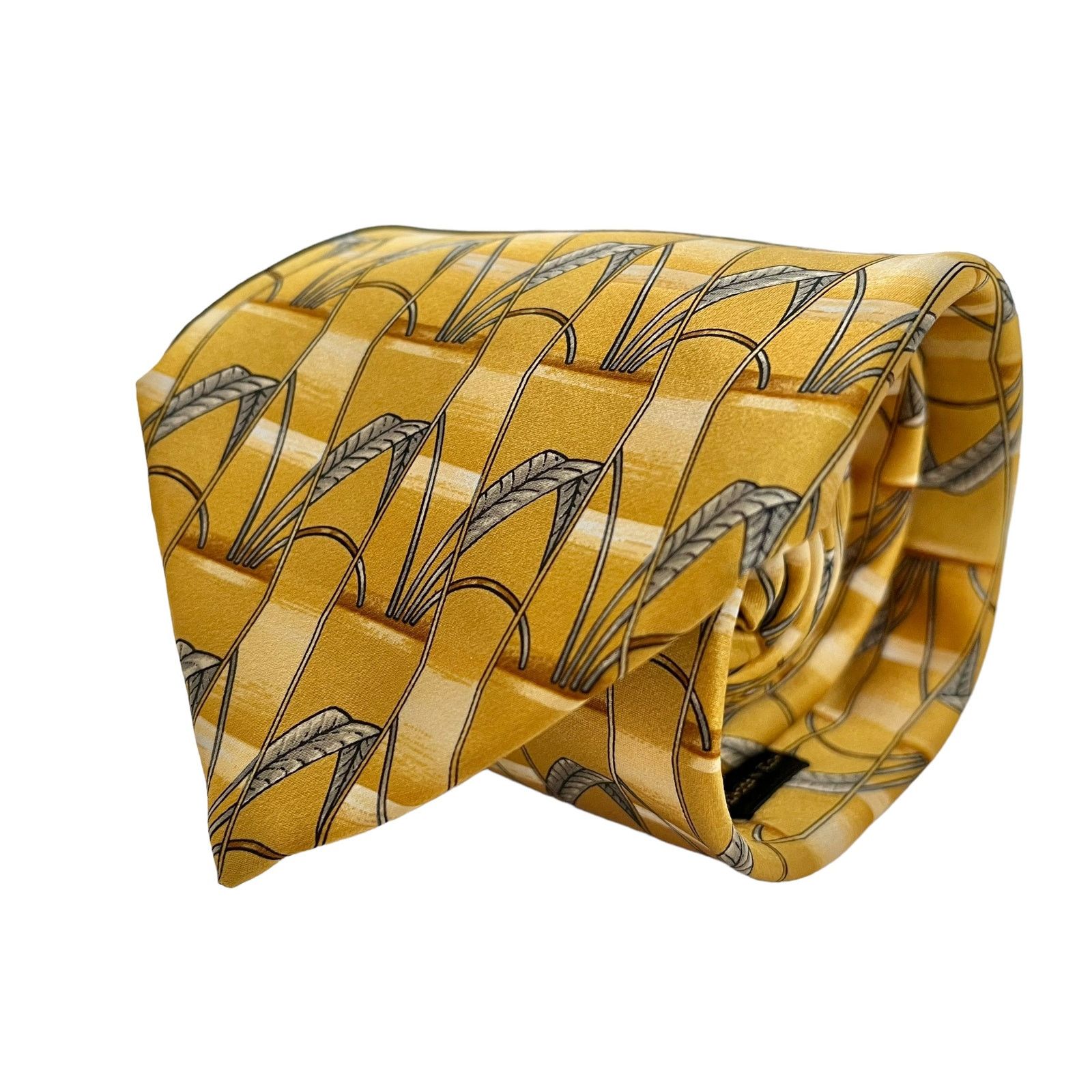 Lanvin Lanvin Paris Golden Yellow Geometric Pattern Print Silk Tie Size ONE SIZE - 1 Thumbnail