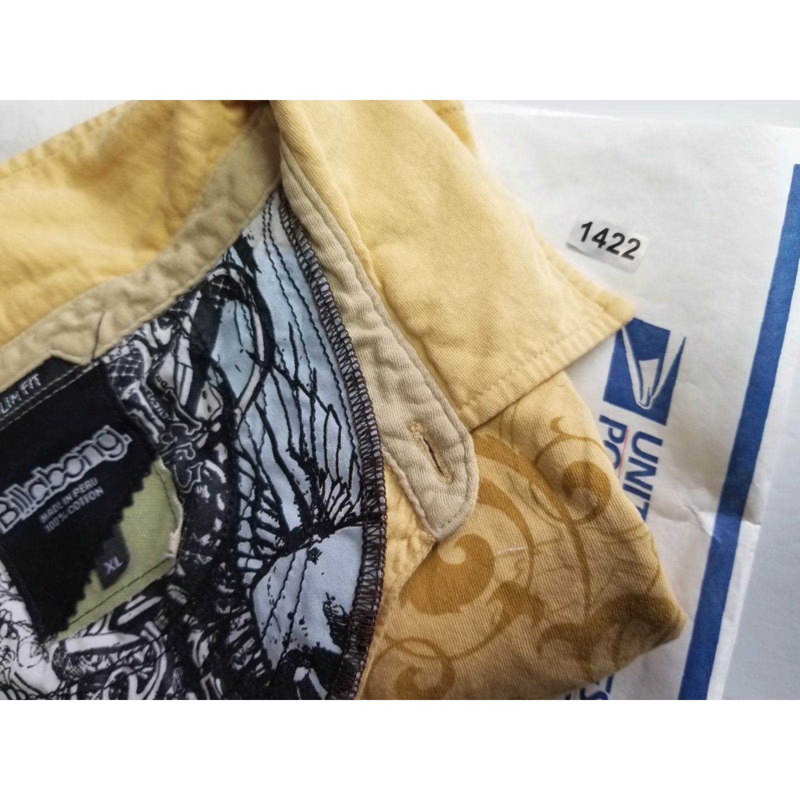 Billabong Billabong Polo Shirt Slim Fit Mens Mustard Short Sleeve Floral Pattern XL Size US XL / EU 56 / 4 - 8 Thumbnail