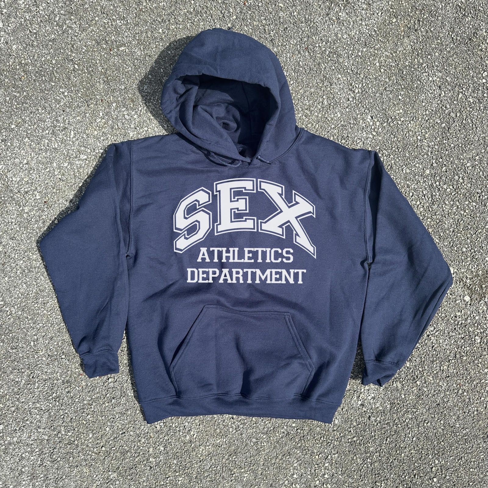 image of Sex Athletics Hoodie Navy / White M, Men's (Size Medium)