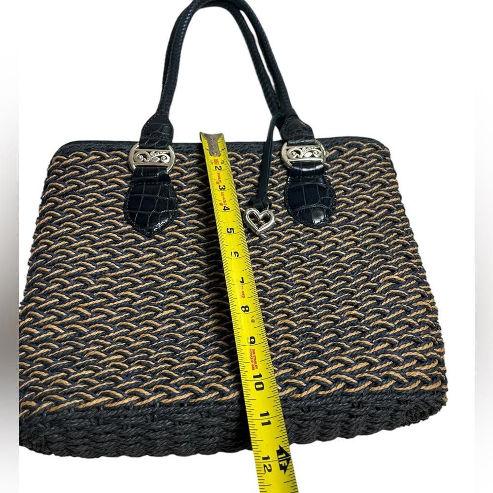 Brighton Brighton l NWOT Eva Straw Shoulder Navy Tan Bag Size ONE SIZE - 3 Thumbnail