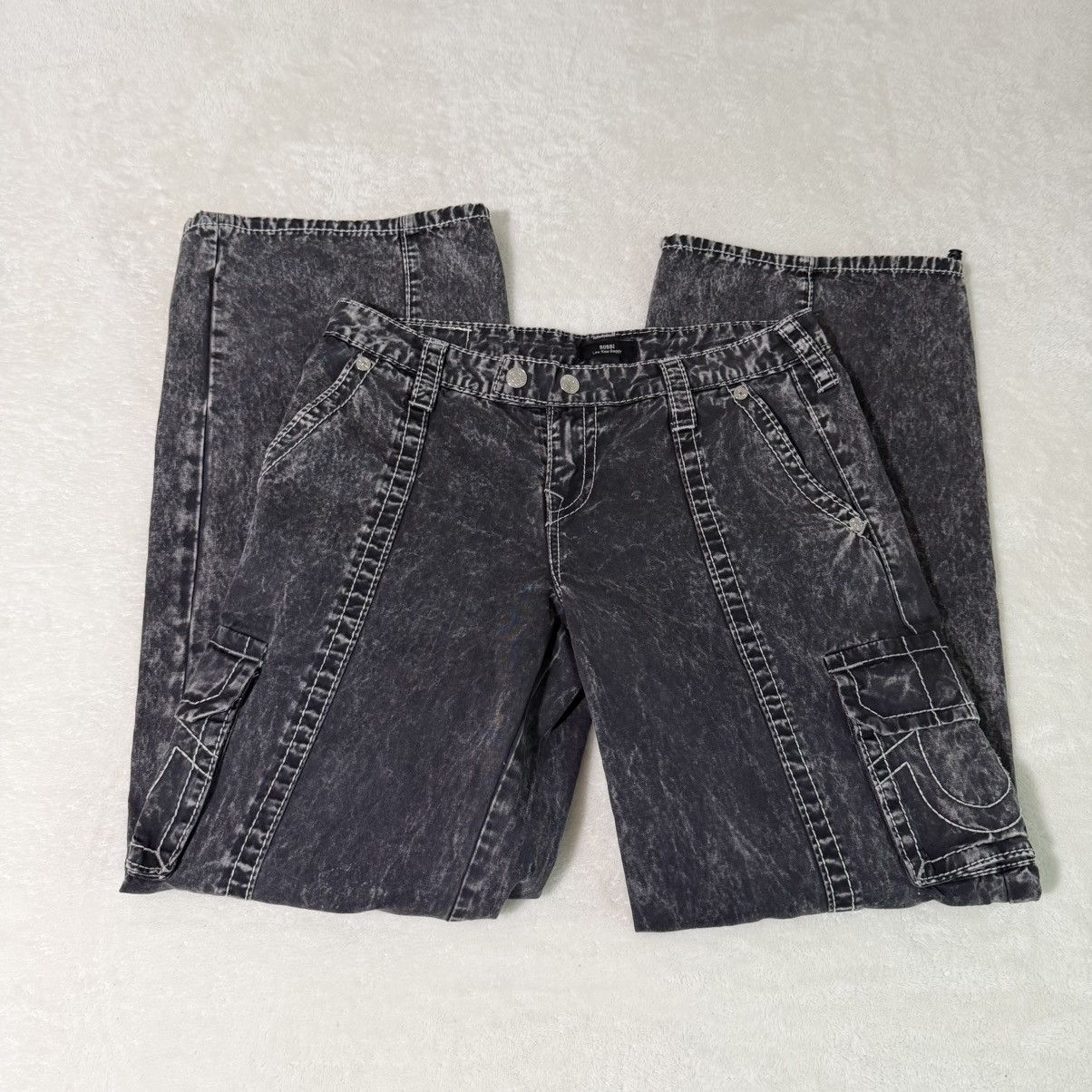 True Religion True Religion Bobbi Low Rise Baggy Cargo Jeans Size 27" / US 4 / IT 40 - 2 Thumbnail