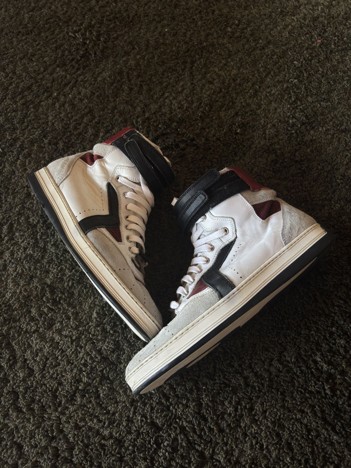 FW08 Dior Homme Double Velcro Leather Strap High Tops - Main Image