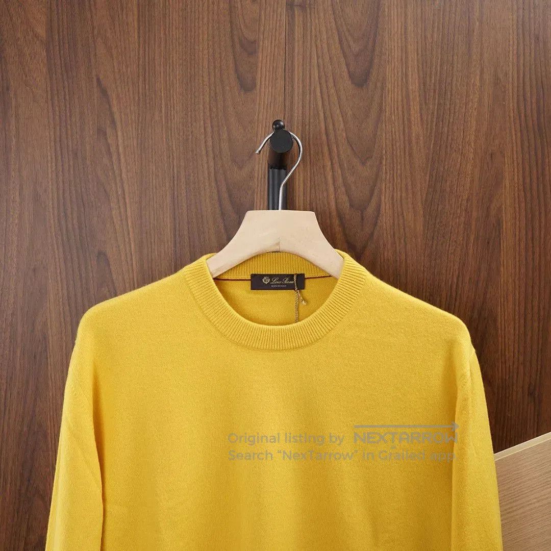 Loro Piana Loro Piana Yellow Cashmere Sweater. Size XXL / US 16-18 / IT 52-54 - 3 Thumbnail