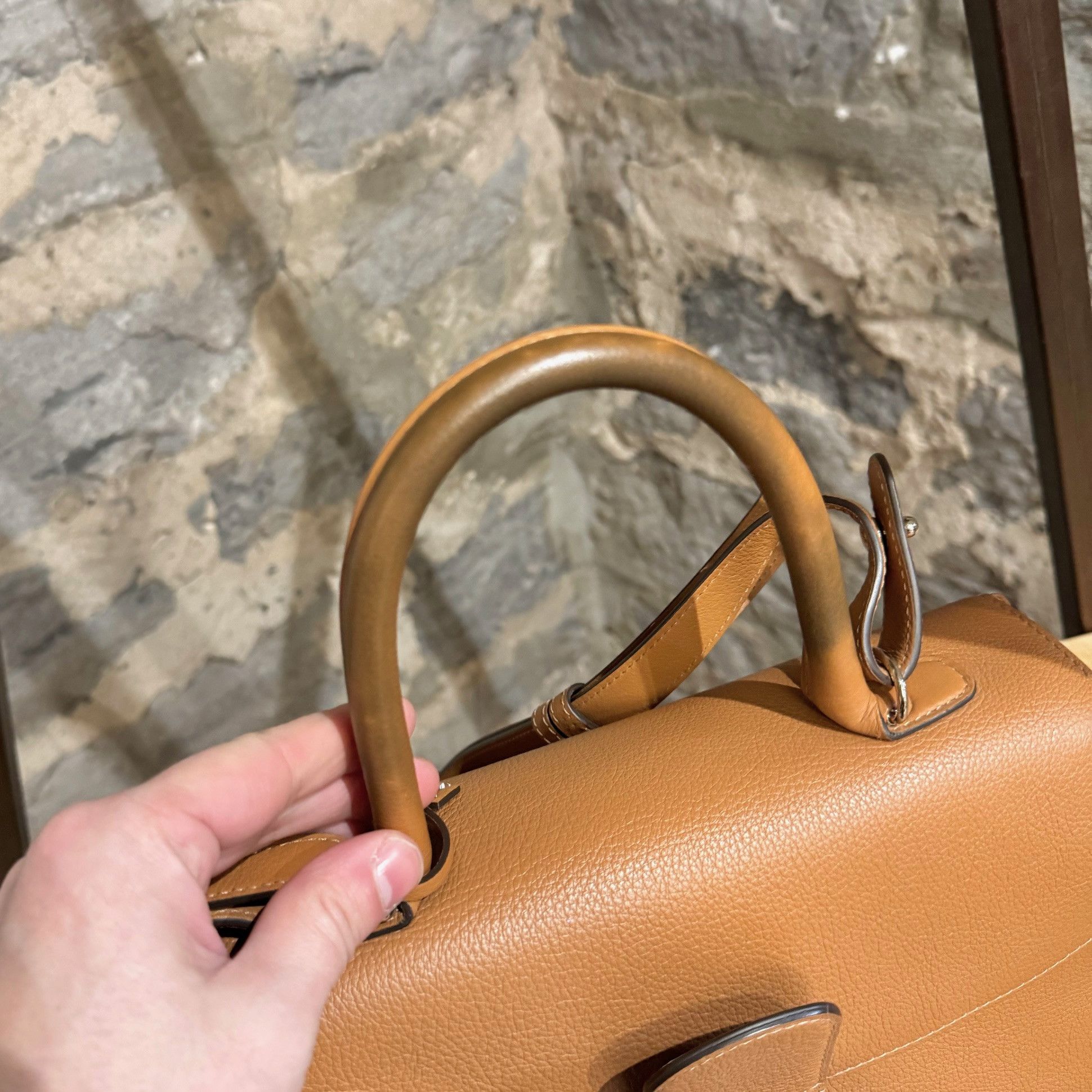 Delvaux Delvaux Brillant MM Brown Handbag With Strap & Hermès Twilly Size ONE SIZE - 19 Thumbnail