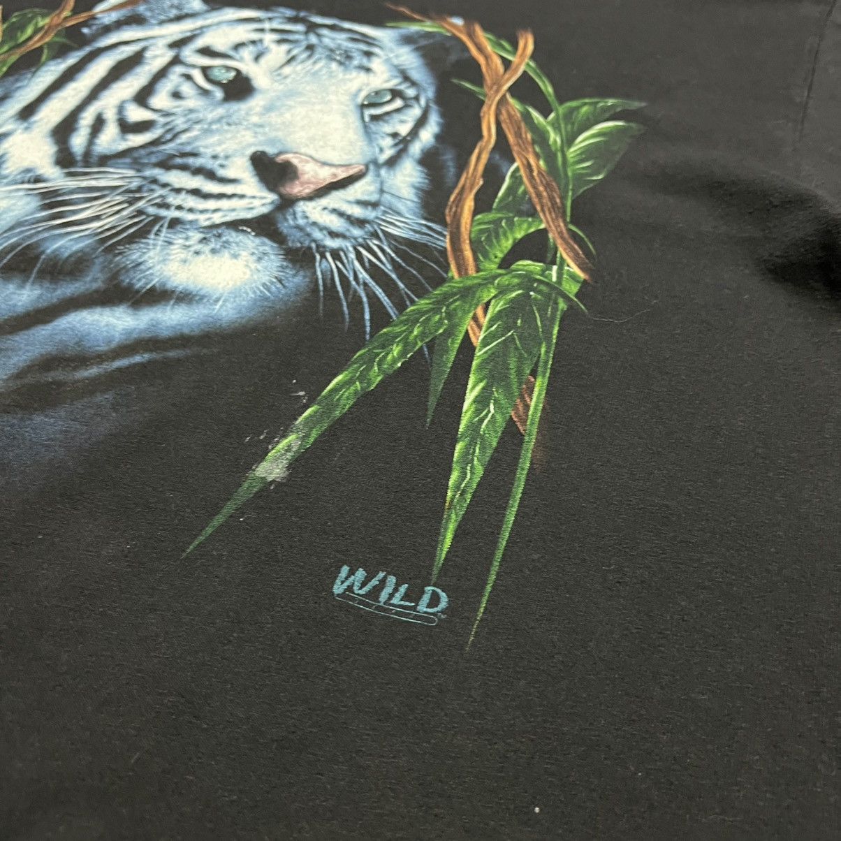 Vintage Vintage 90s White Tiger Wildlife Graphic Tee Nature Wild USA Size US XL / EU 56 / 4 - 5 Thumbnail