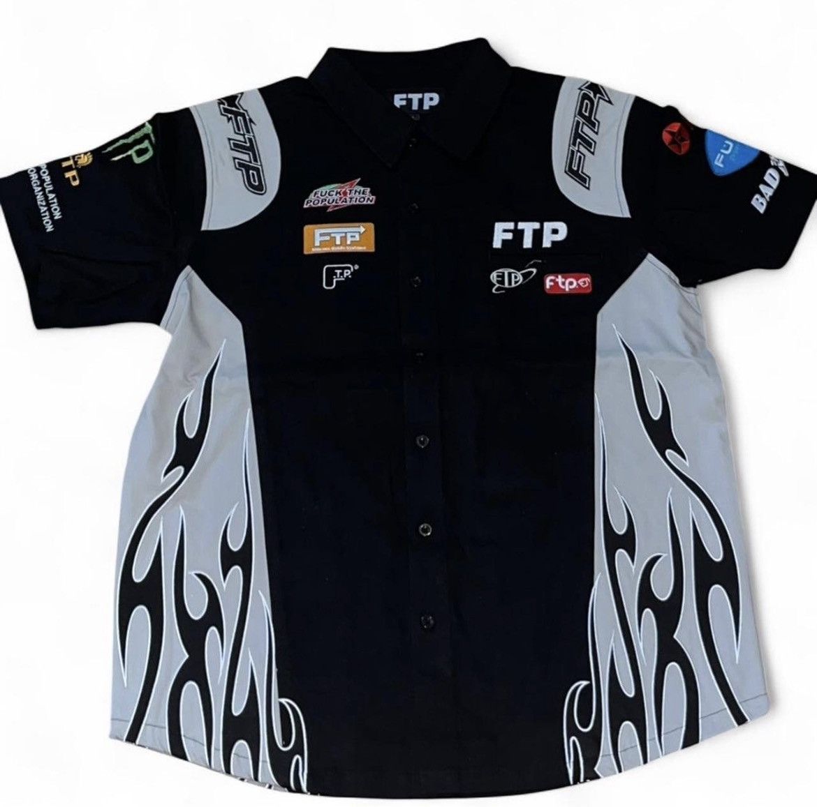 Fuck The Population FTP BLACK RACEWAY PIT CREW BUTTON UP RACING SHIRT Size US L / EU 52-54 / 3 - 2 Thumbnail