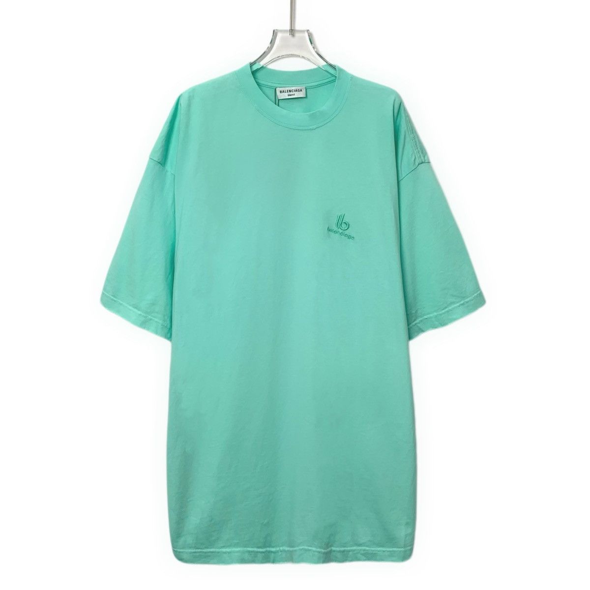 Balenciaga Balenciaga Lake Green Logo Letter Short Sleeve T-shirt K26WX Size US L / EU 52-54 / 3 - 1 Thumbnail