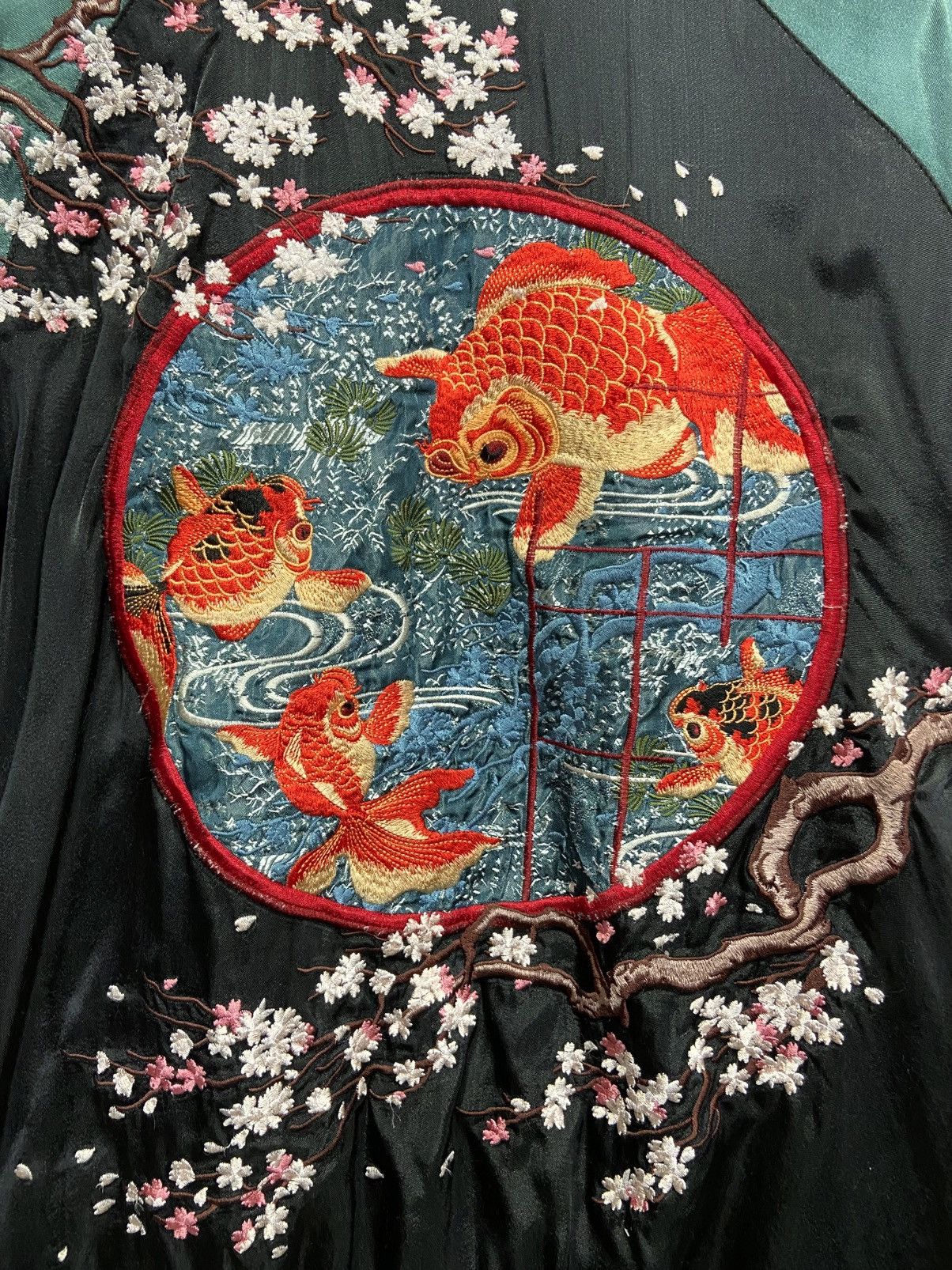 Japanese Brand Japanese classic script Silk Reversible Sukajan Koi Size US M / EU 48-50 / 2 - 12 Thumbnail