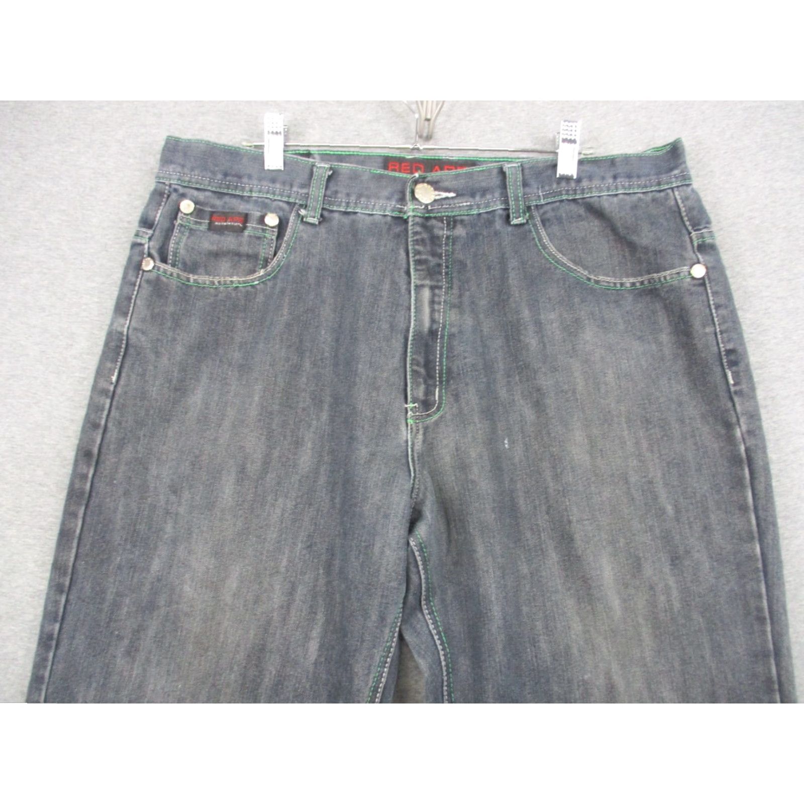 Vintage VINTAGE Red Ape Baggy Jeans 38x33 Jeans Men 90s Grunge Hip Hop Embroidered 5-Pocket Dark Grey/Black RARE Size US 38 / EU 54 - 4 Thumbnail