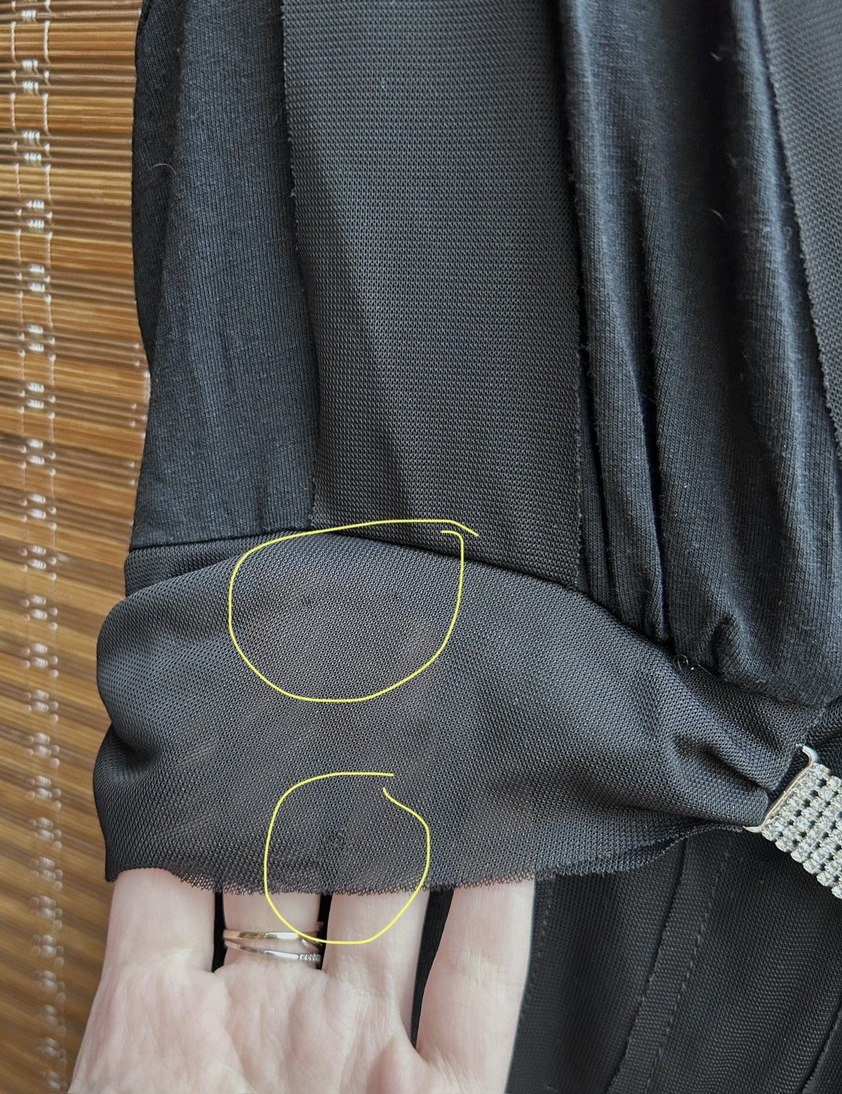 Morgan De Toi Y2K Morgan de Toi Black Draped V-Neck Top Rhinestone Buckle Size M / US 6-8 / IT 42-44 - 11 Thumbnail
