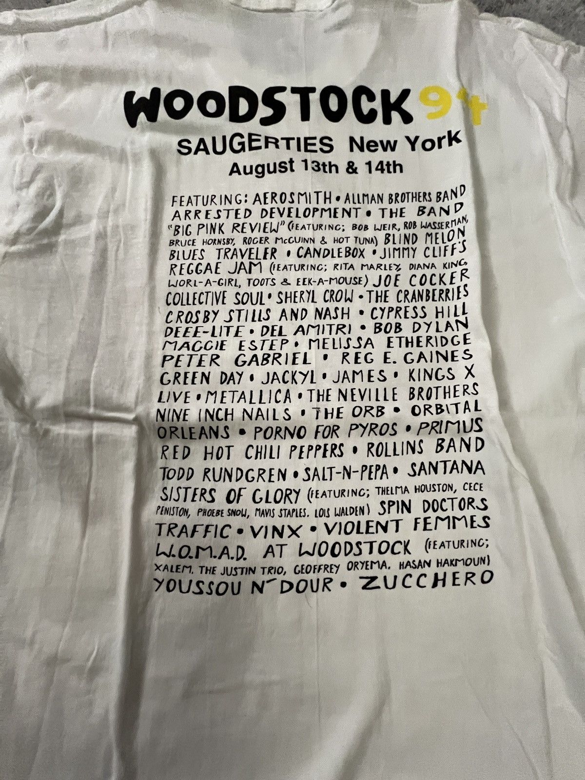 Fruit Of The Loom Vintage woodstock 94 t shirt Size US XL / EU 56 / 4 - 8 Thumbnail