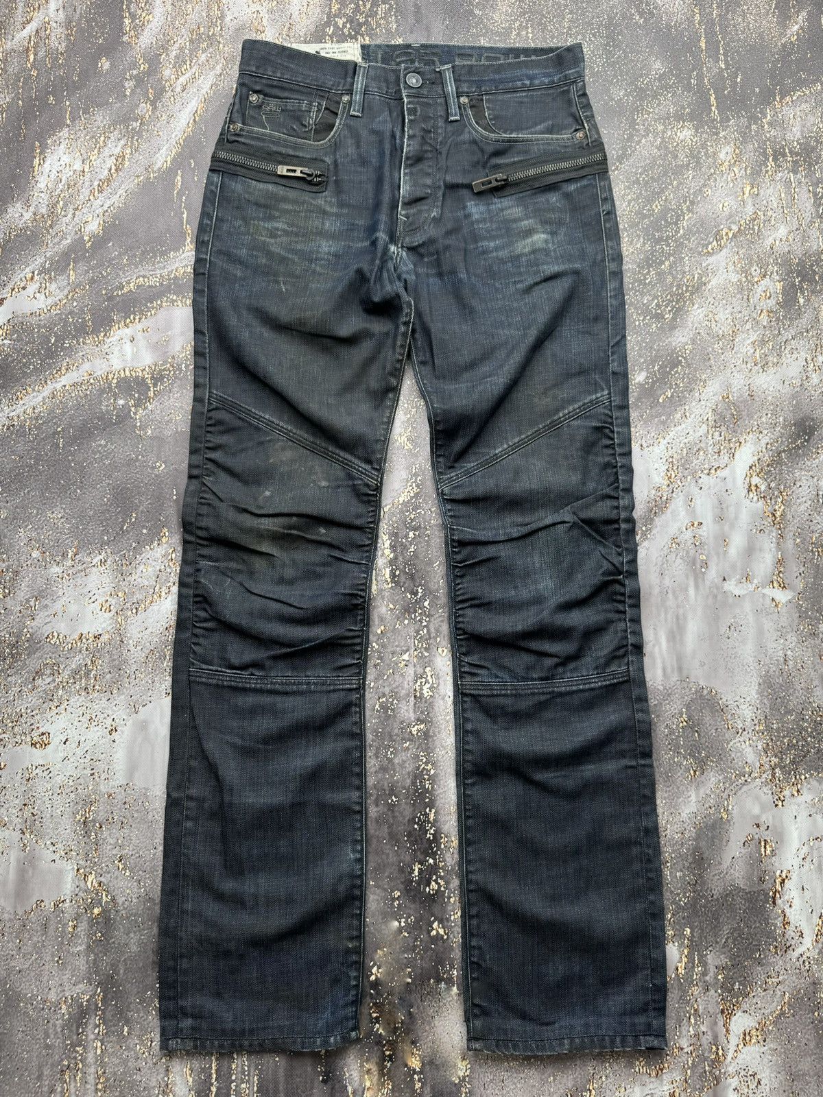 G-Star G-Star Raw Vintage Worn Biker Jeans Size US 33 - 1 Thumbnail