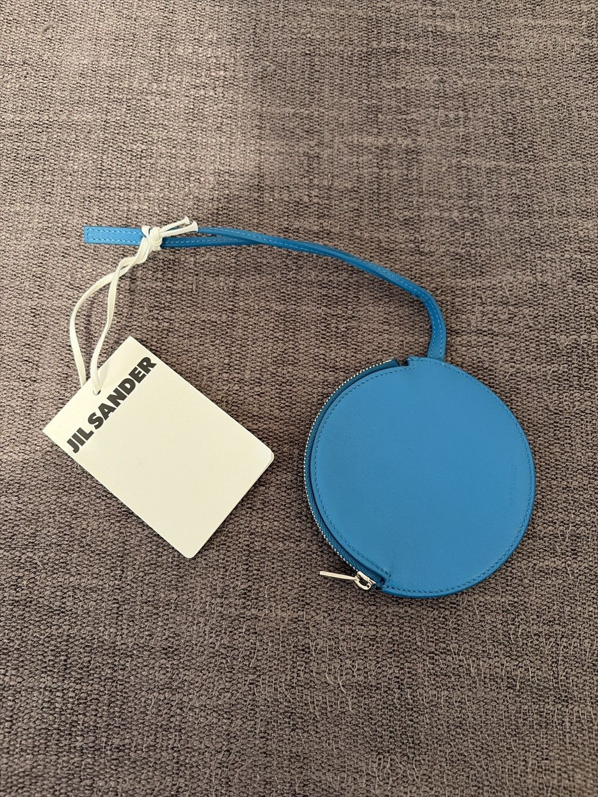 Jil Sander Jil Sander Round Coin Pouch – Blue Leather Size ONE SIZE - 1 Thumbnail