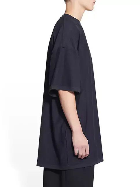 Balenciaga o1w1db10325 Tab T-Shirt Oversized in Overdyed Black Size US XXL / EU 58 / 5 - 5 Thumbnail