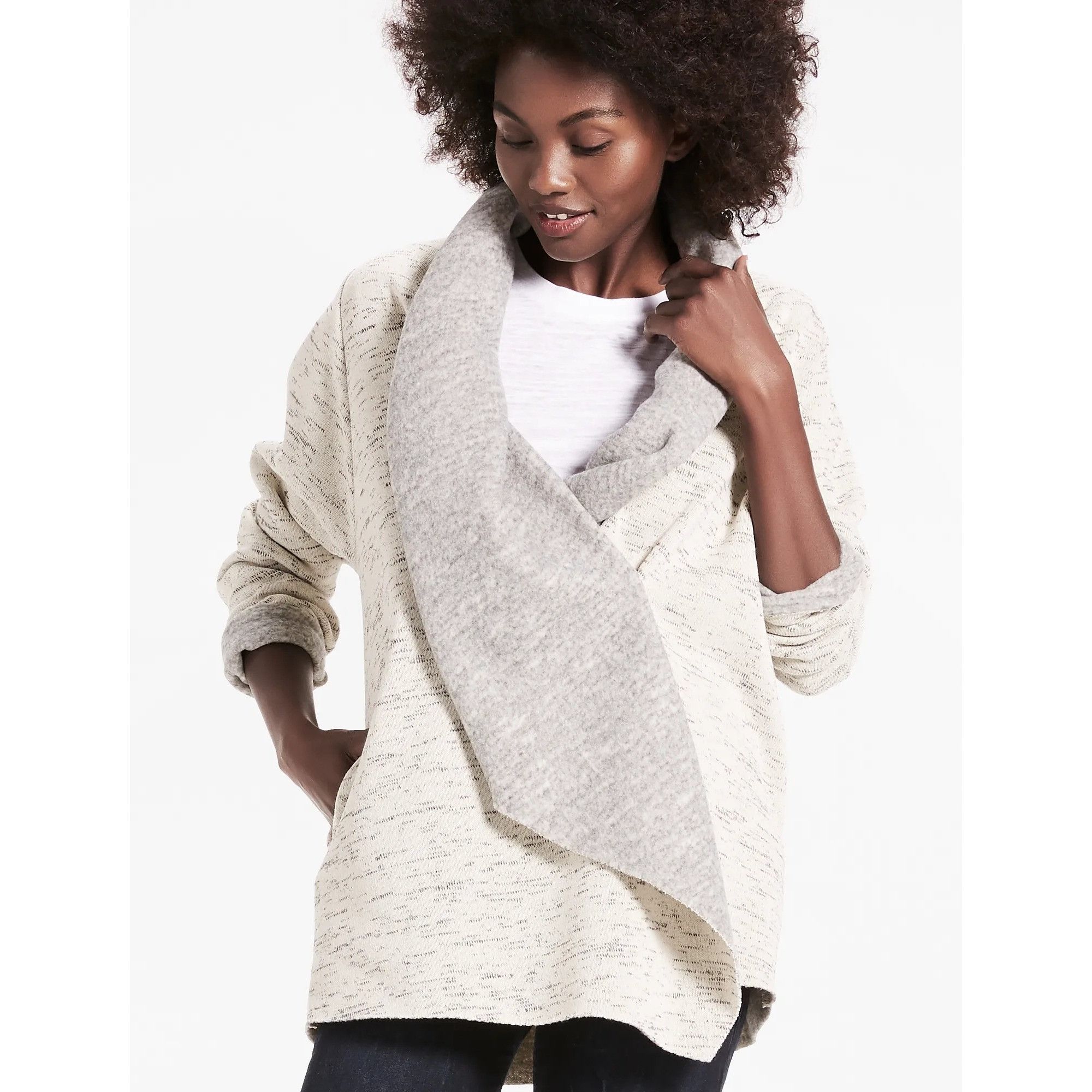 Lucky Brand Lucky Brand Oatmeal Shawl Cardigan Size S / US 4 / IT 40 - 3 Thumbnail