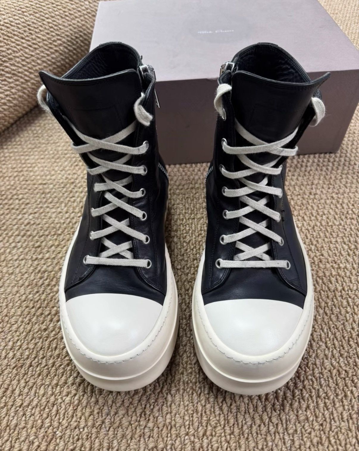 Rick Owens Rick Owens Main Line Luxor Leather Platform Sneakers K37 Size US 6.5 / EU 39-40 - 6 Thumbnail