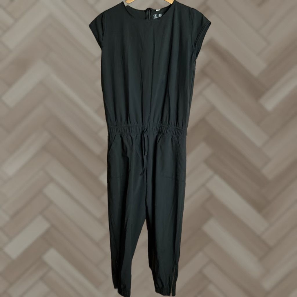 Vintage Albion Jumpsuit One-Piece Women S Black Nylon Spandex Elastic Waist Activewear Casual Travel 1 Piece Modern Minimalist Jogger Style Size 28" / US 6 / IT 42 - 1 Thumbnail