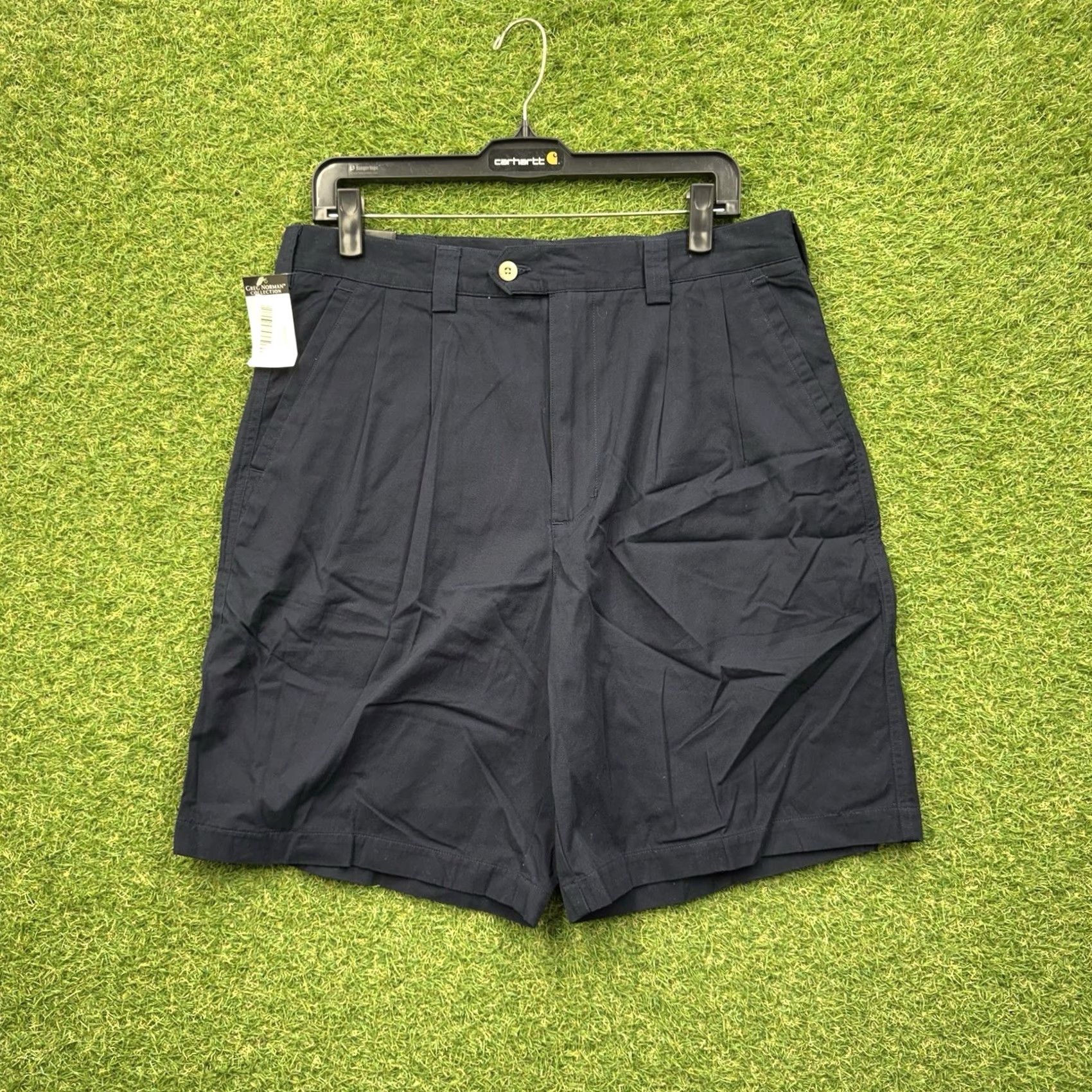 Vintage Greg Norman Mens Shorts 34 Chino Wrinkle Resistant Blue Pleated NWT Size US 34 / EU 50 - 2 Thumbnail