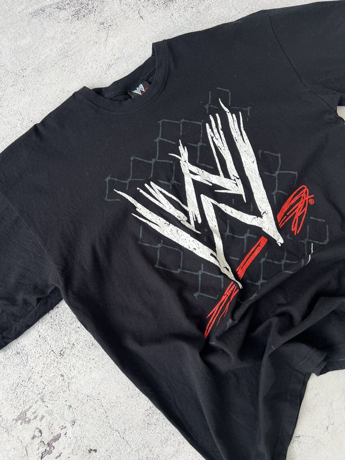 Vintage 🩸RARE🩸Vintage WWE Logo 2008 T Shirt Size US XL / EU 56 / 4 - 4 Thumbnail