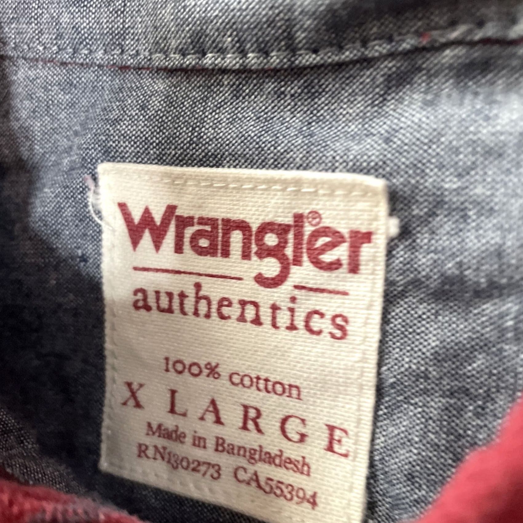 Wrangler VINTAGE Wrangler Authentic Button Shirt Men XL Western Red Plaid Flannel Classic XL 50" Size US XL / EU 56 / 4 - 6 Thumbnail