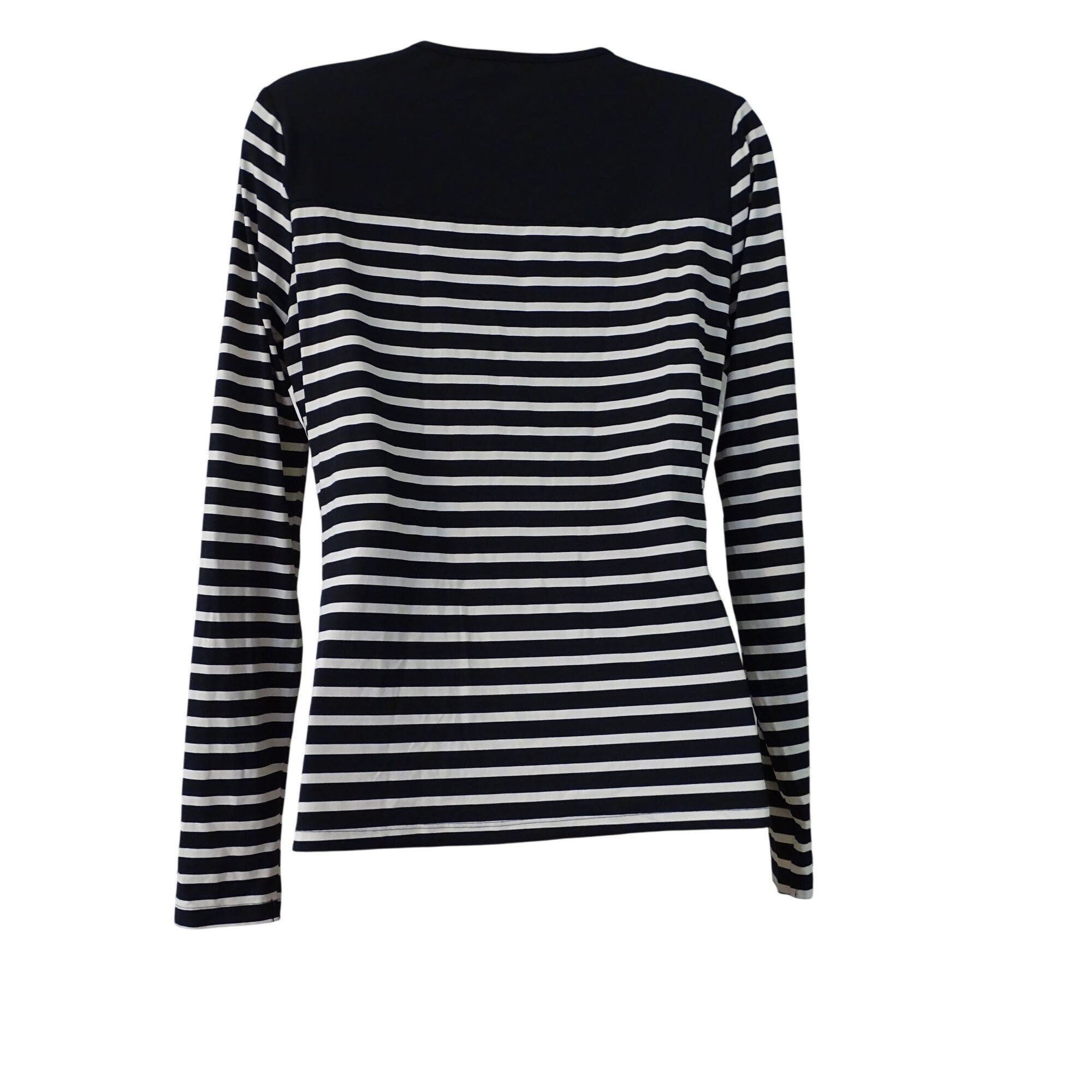 Lands' End Lands End Women Black White Striped Long Sleeve Top Size S Size S / US 4 / IT 40 - 3 Thumbnail