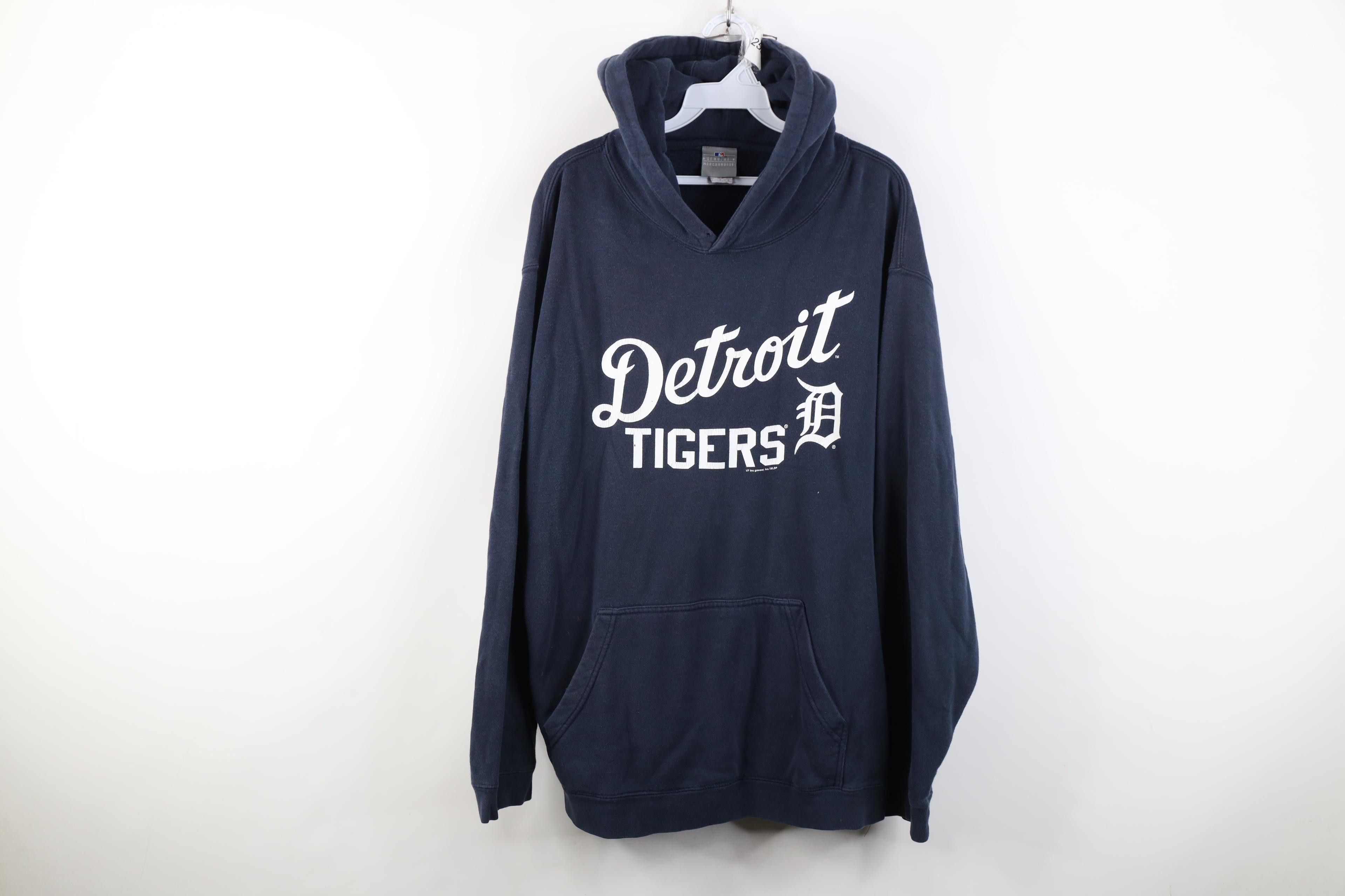 Vintage Vintage MLB Spell Out Detroit Tigers Baseball Hoodie Blue Size US L / EU 52-54 / 3 - 1 Thumbnail
