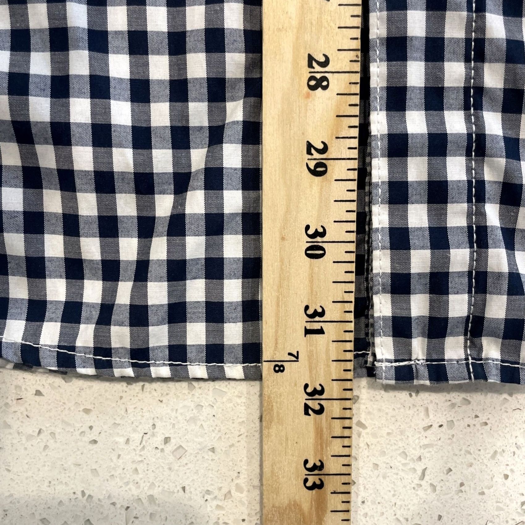 Native Native Code Mens Dress Shirt Navy White Plaid Long Sleeve Button Up Large Size 42R - 4 Thumbnail