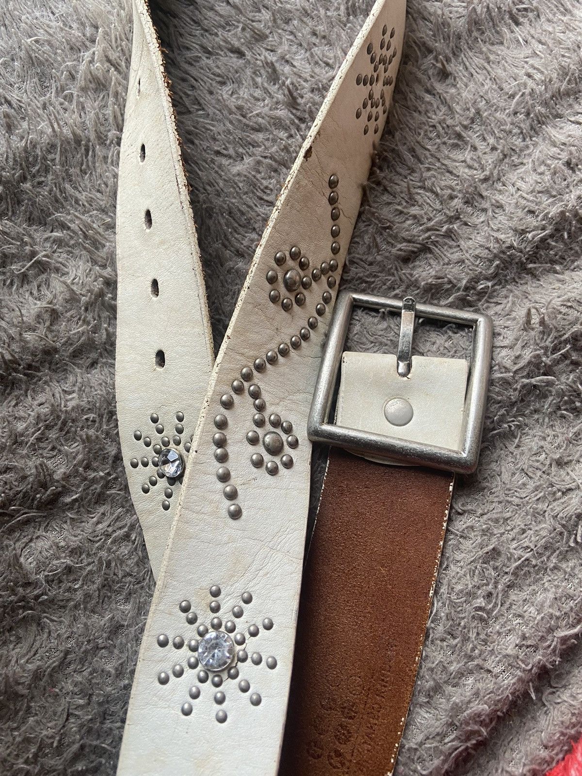 Vintage LGB punk style leather belt Size ONE SIZE - 4 Thumbnail