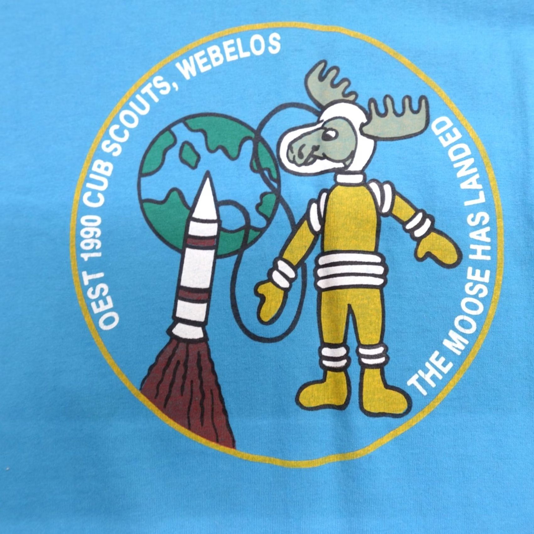 Vintage VINTAGE Cub Scouts Shirt Small Blue Teal The Moose Has Landed Made in USA Shirt Mens S Blue USA 90s Size US S / EU 44-46 / 1 - 2 Thumbnail