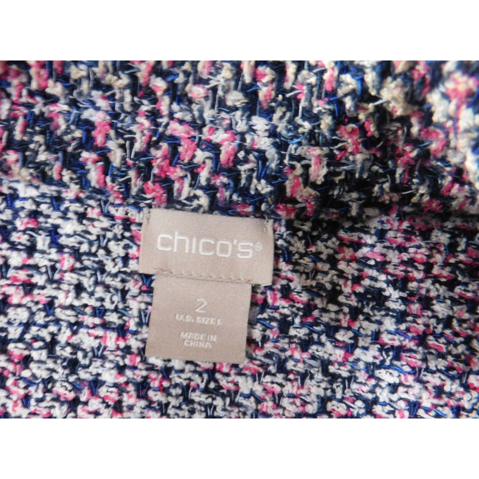 Vintage Chico's Purple Open Knit Blazer Jacket Women Regular Size 2 Geometric Pattern Long Sleeve Cotton Casual Size XS / US 0-2 / IT 36-38 - 5 Thumbnail