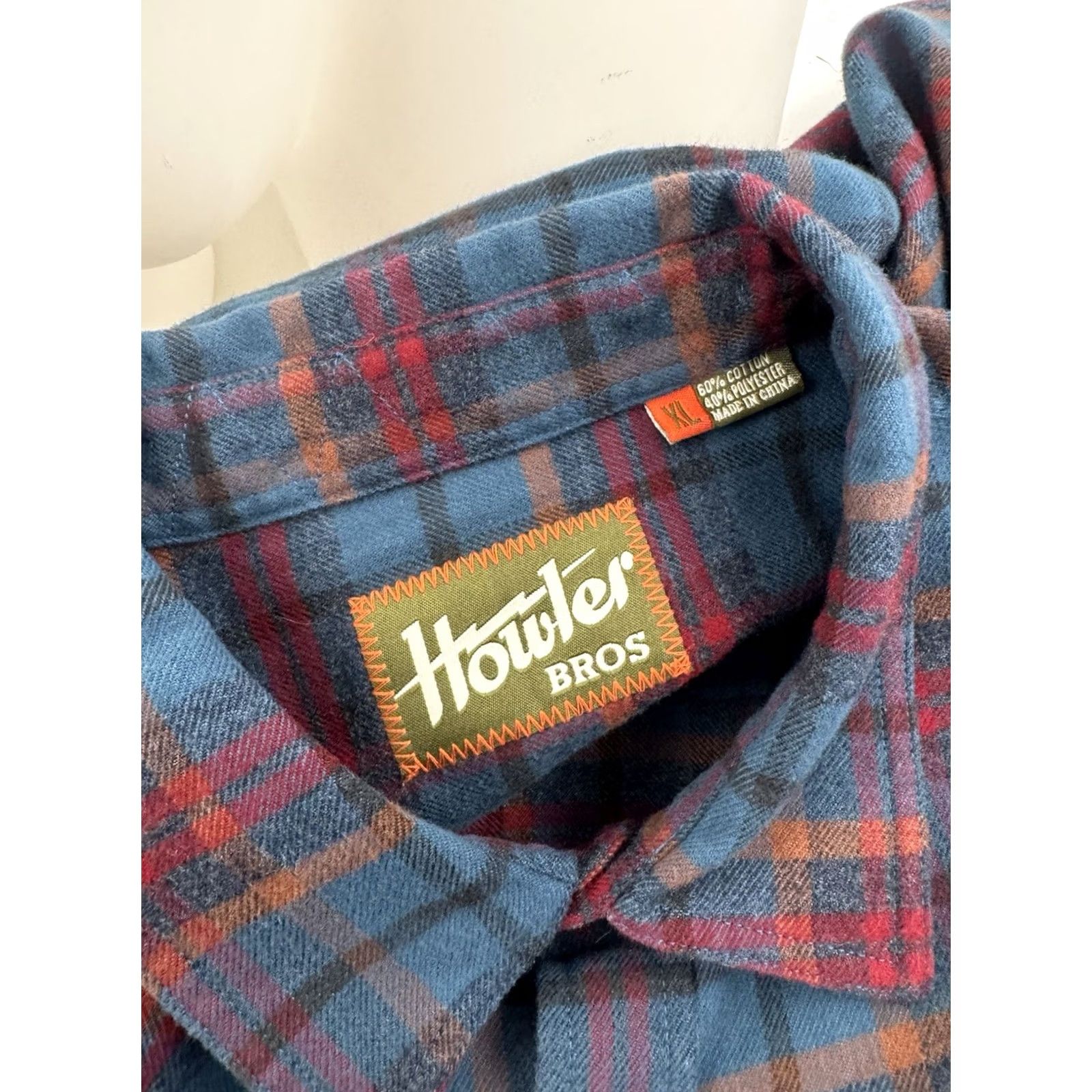 Howler Brothers HOWLER BROS Western SHIRT Plaid XL Button-Up Long Sleeve Multicolor Patch Shoulder / Forearm Western Theme Mens Shirt Size US XL / EU 56 / 4 - 5 Thumbnail