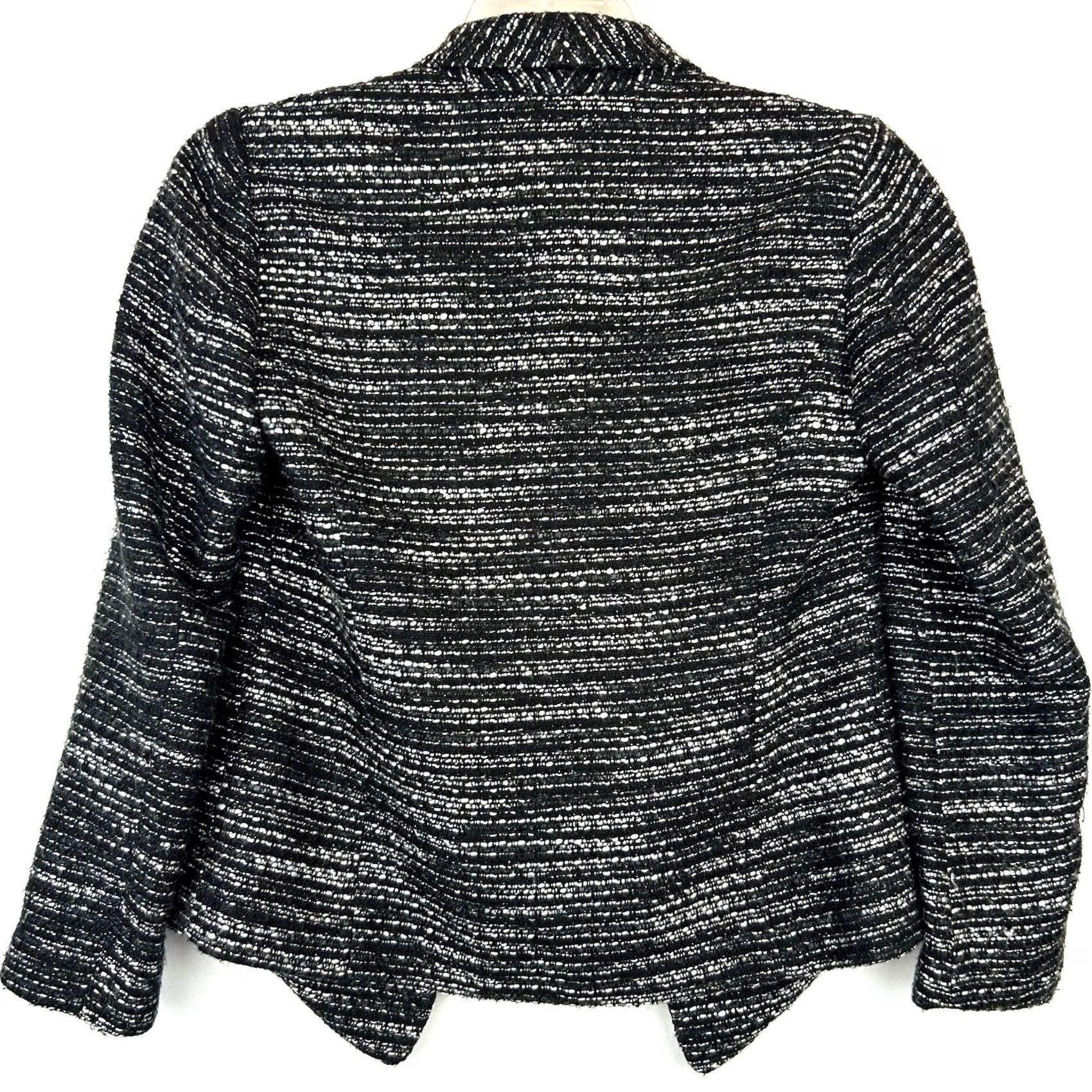 Vintage Chicos Blazer Women Small Open Tweed Black 0 Open Texture Jacket Size S / US 4 / IT 40 - 2 Thumbnail