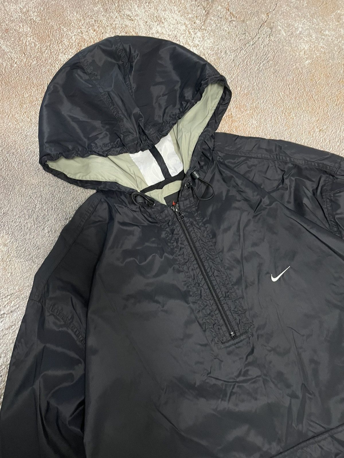 Nike Vintage Nike Nylon Drill Black Jacket Anorak Big Logo Size US XL / EU 56 / 4 - 4 Thumbnail