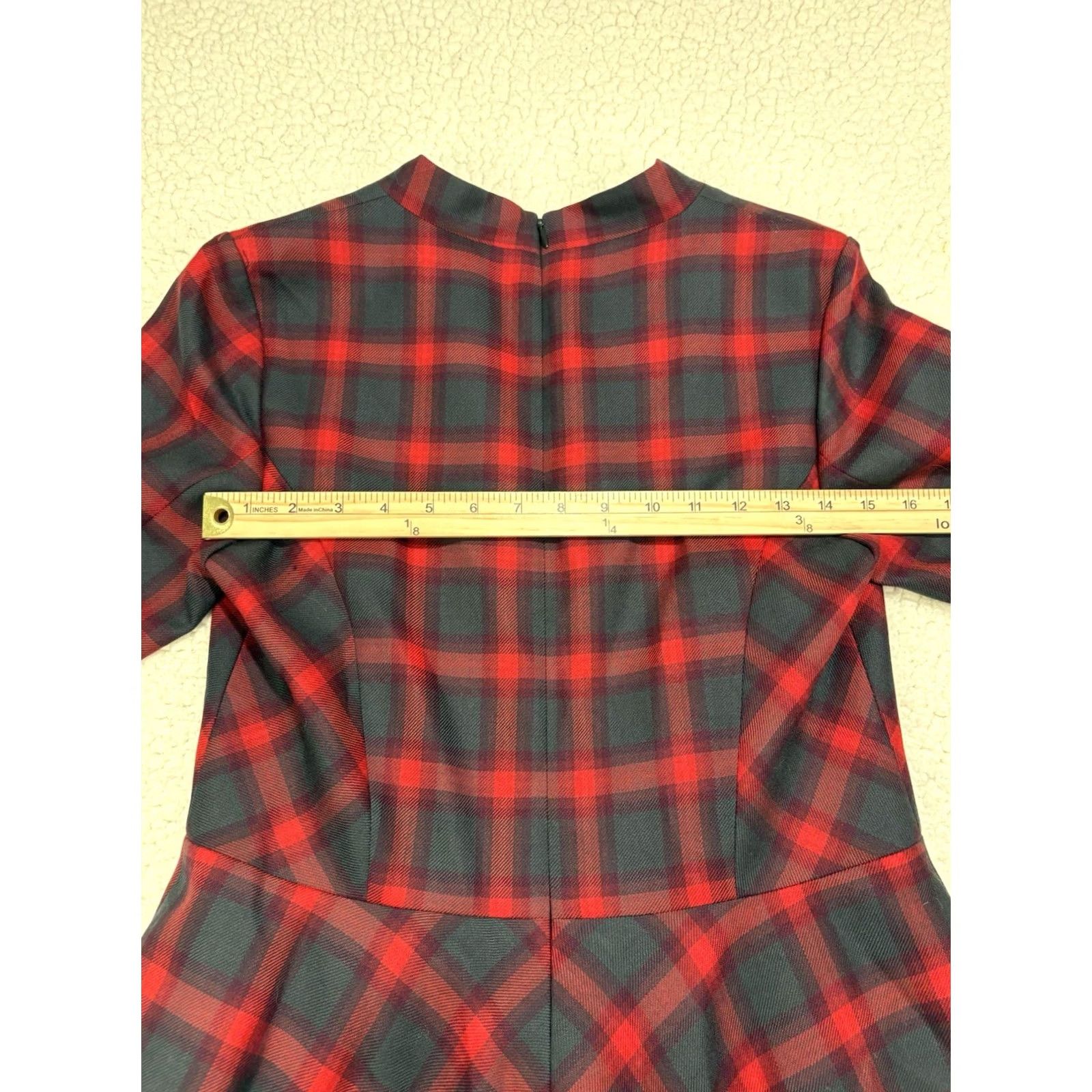 Pendleton Pendleton Dress 100% Virgin Wool Plaid V-Neck Red Midi A-Line Women 8 NWT USA Size M / US 6-8 / IT 42-44 - 7 Thumbnail