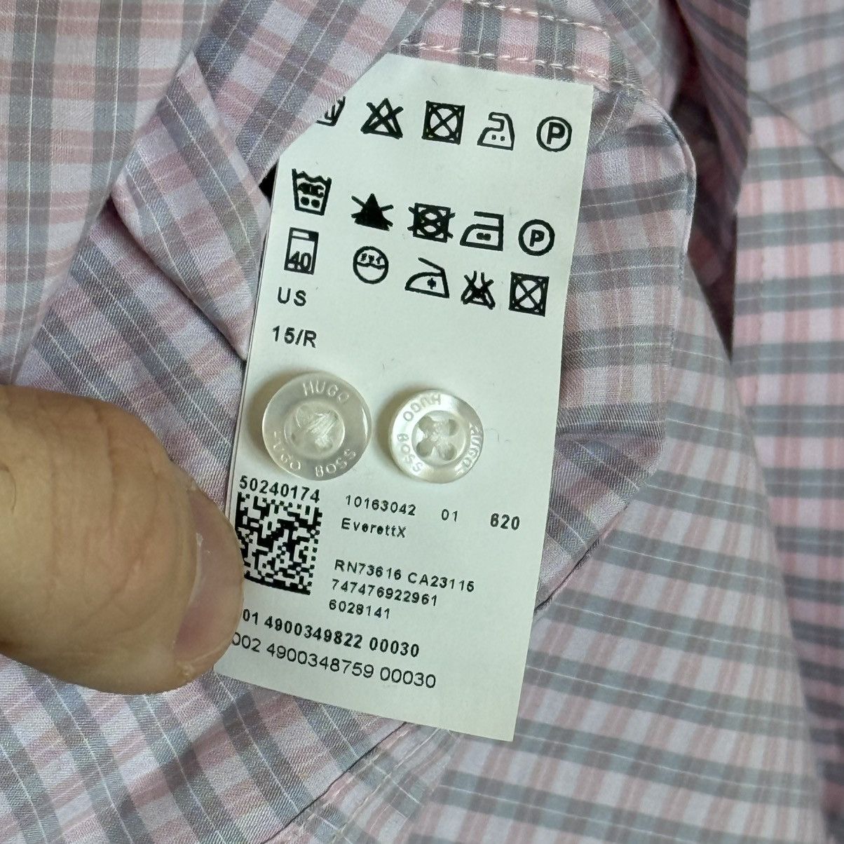 Hugo Hugo Boss Men’s Dress Shirt 15R Pink Size US M / EU 48-50 / 2 - 7 Thumbnail