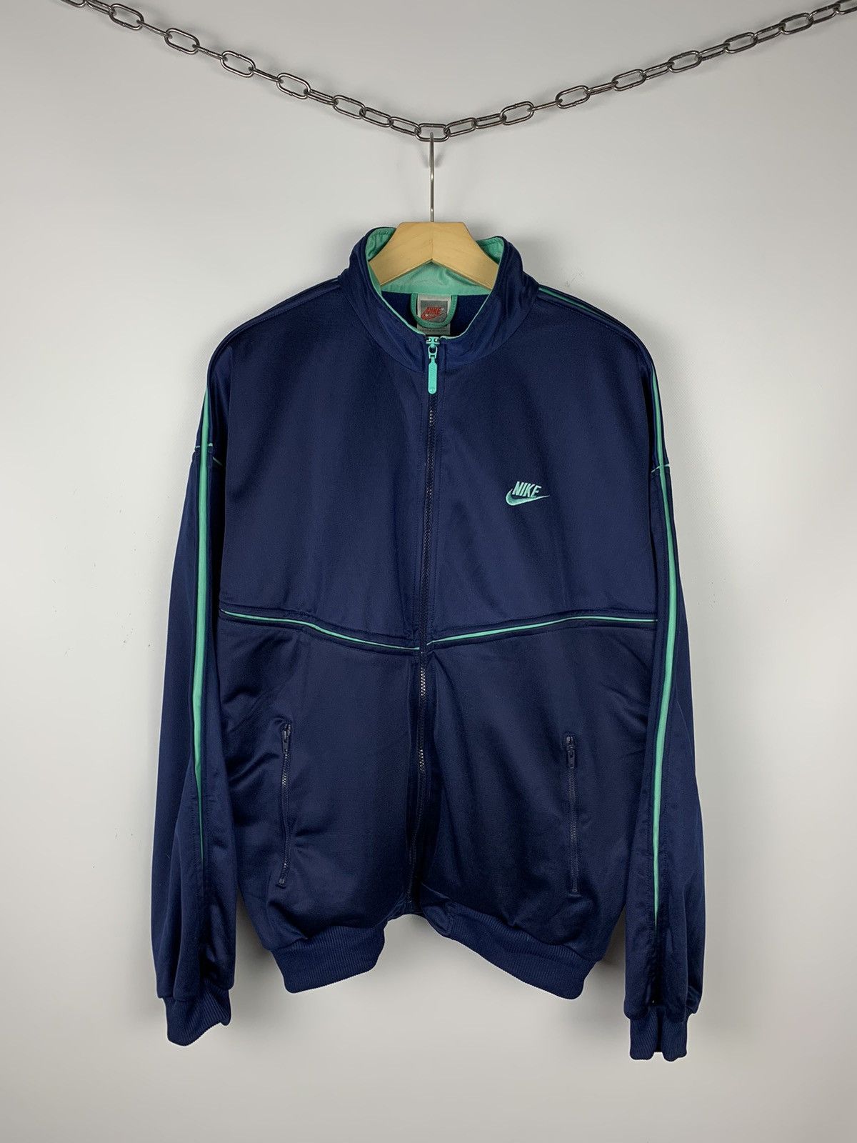 Nike Vintage 90’s Nike Retro Nylon Track Jacket Full Zip Swoosh Size US L / EU 52-54 / 3 - 1 Thumbnail