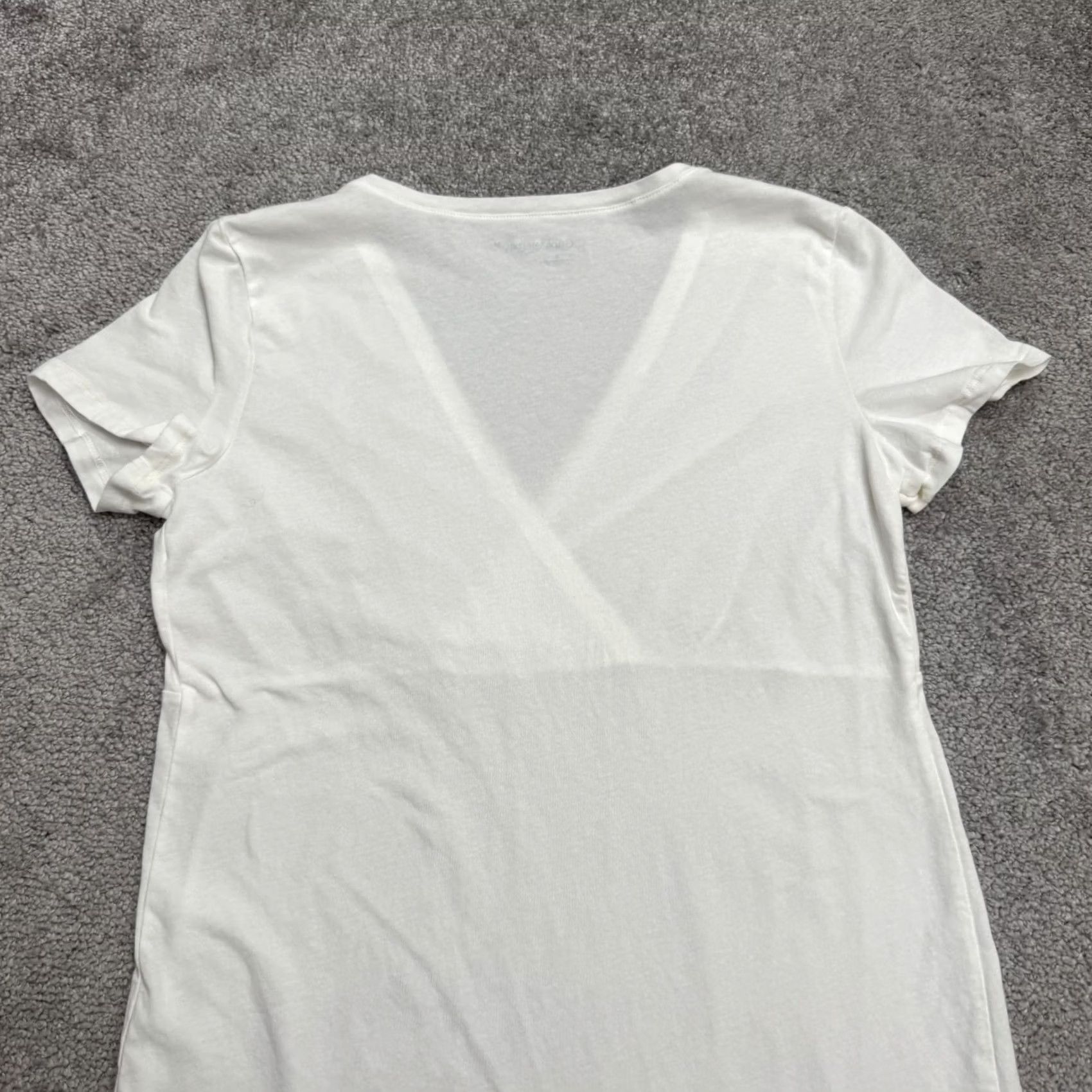 Gap Gap Maternity Tunic Top Womens Medium White Cotton Stretch V-Neck Short Sleeve Casual Shirt Size M / US 6-8 / IT 42-44 - 3 Thumbnail