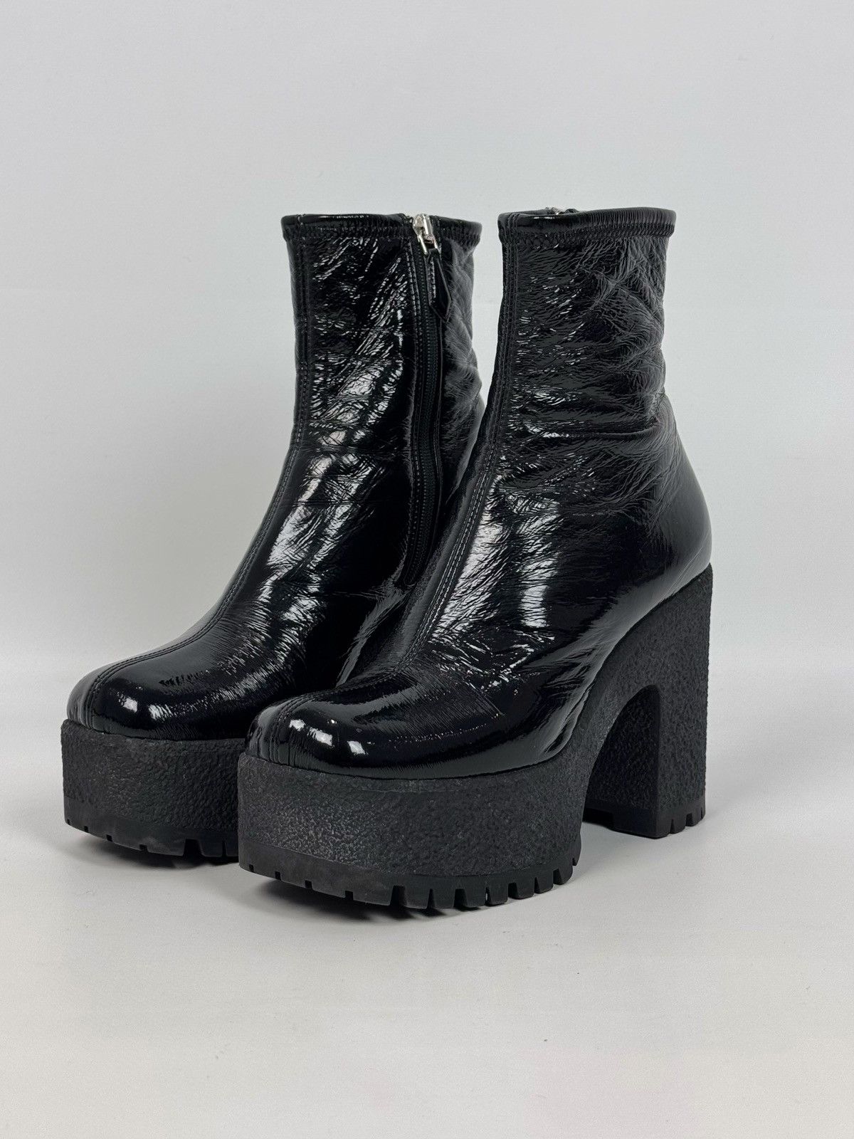Miu Miu Miu miu by Prada Platform Stretch Chunky Ankle Black Boots Size US 6 / IT 36 - 1 Thumbnail