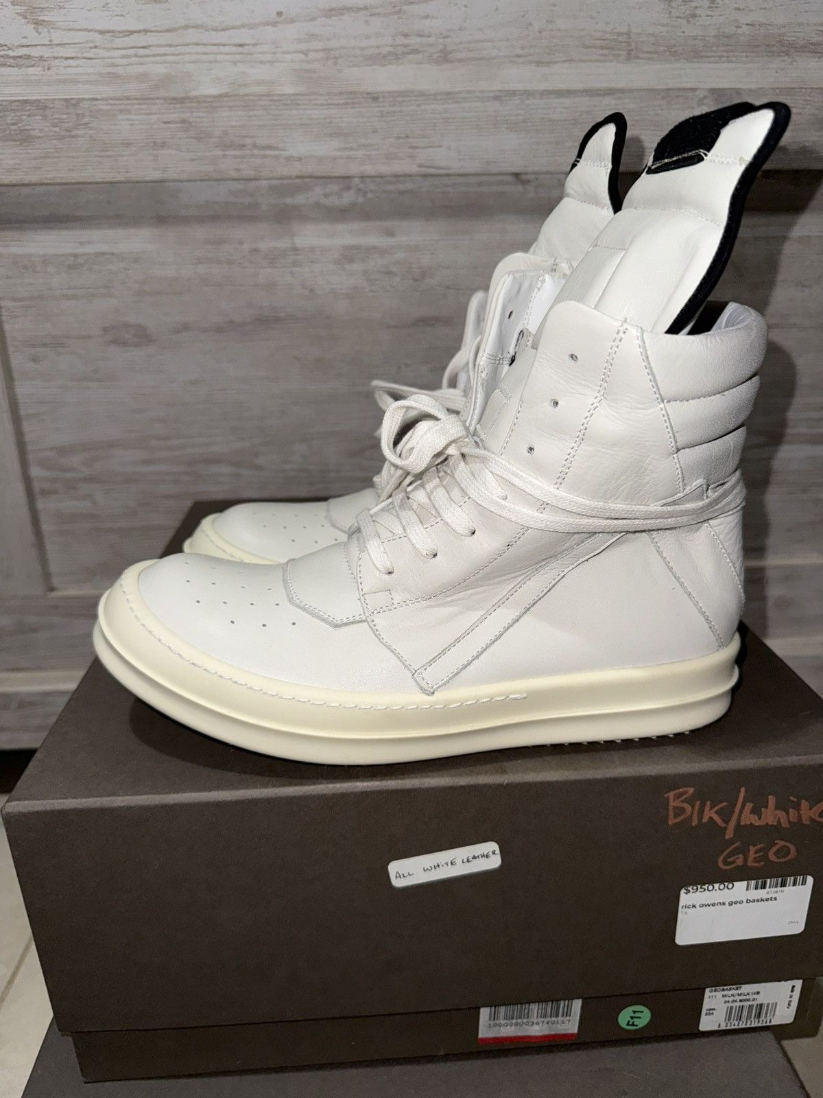 Rick Owens Rick Owen’s geo baskets milk/milk Size US 7 / EU 40 - 3 Thumbnail