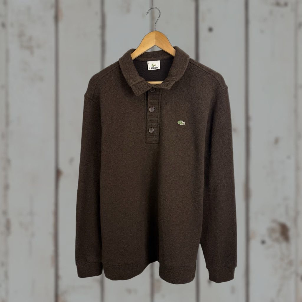 Lacoste VINTAGE Lacoste Wool Brown Sweater 90s Pullover Made in France XL Men Brown 90s Y2K Wool Sweater Lacoste Mens XL Size US XL / EU 56 / 4 - 1 Thumbnail