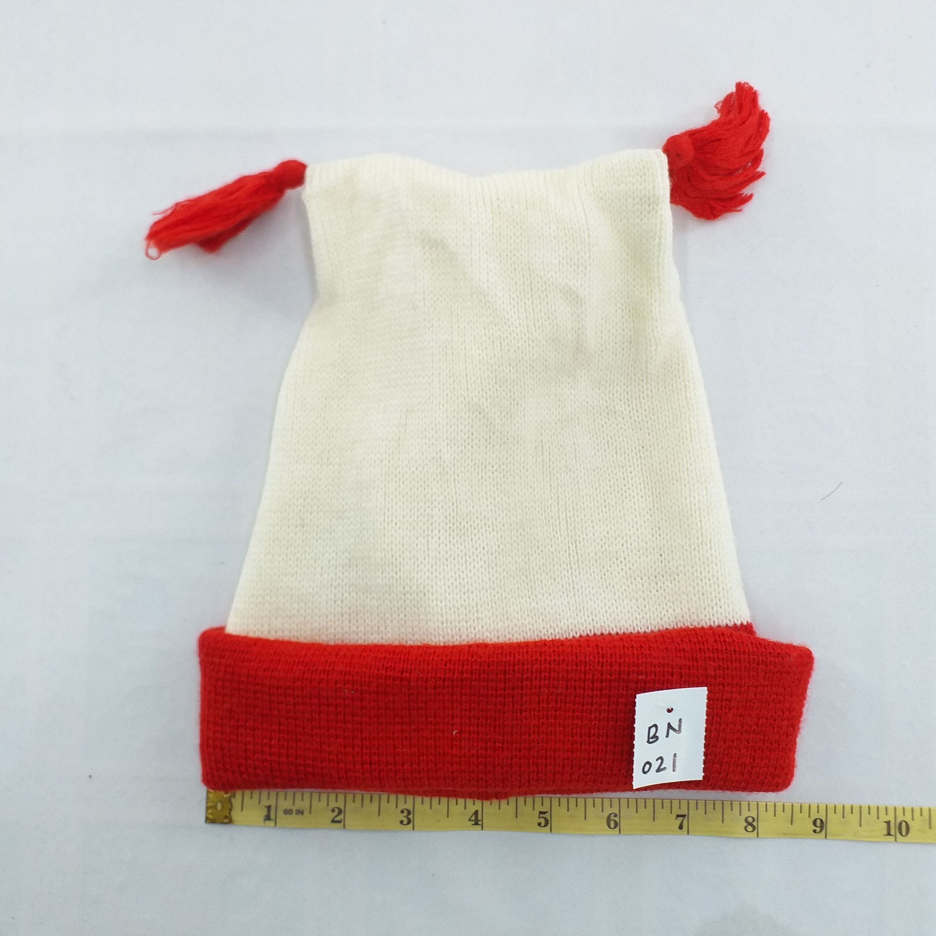 Japanese Brand Plain White and Red Snow Cap Beanie Hat BN021 Size ONE SIZE - 3 Thumbnail