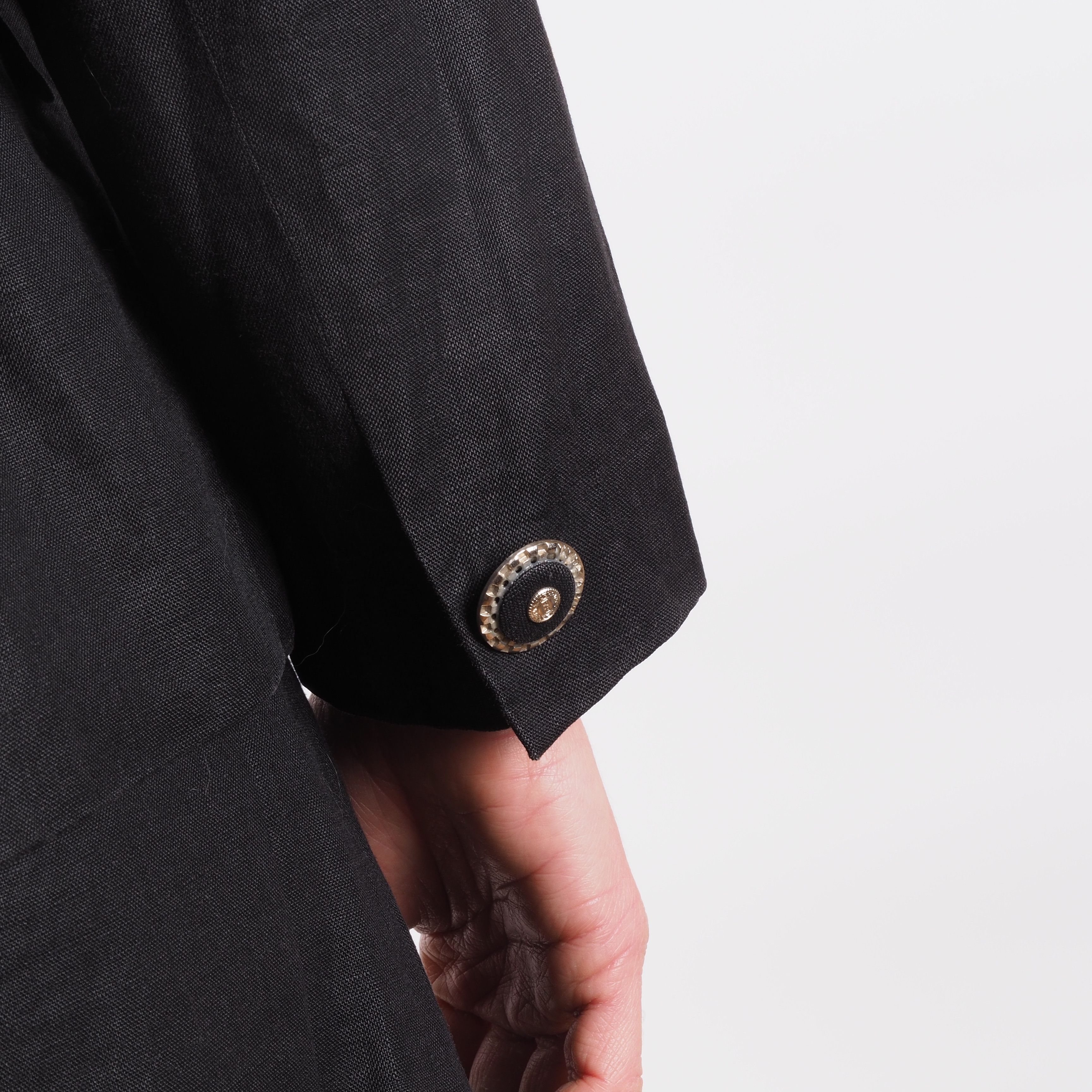 Versace × Vintage GIANNI VERSACE V2 Vintage Black Skirt Blazer Jacket Suit Set Size S / US 4 / IT 40 - 4 Thumbnail