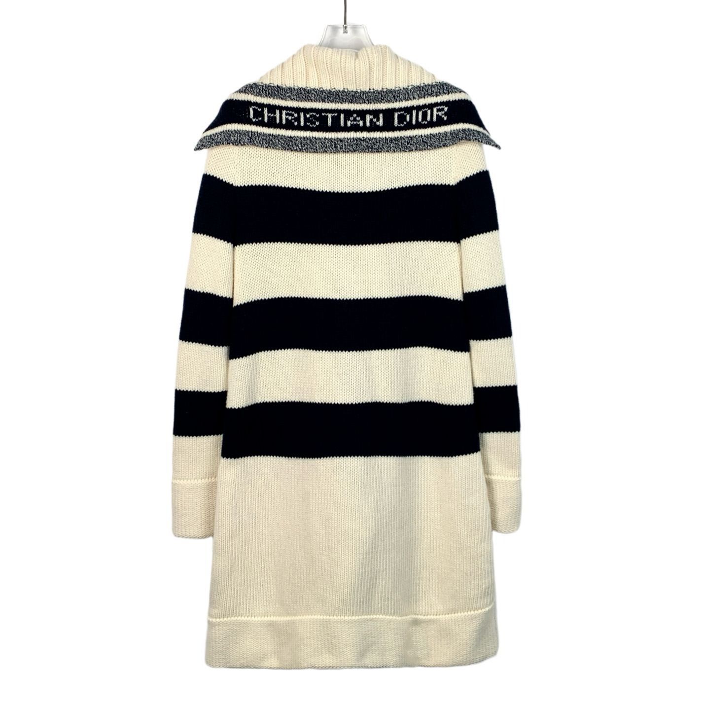 Dior Christian Dior Striped Wool Knit Hooded Duffle Coat Size XS / US 0-2 / IT 36-38 - 2 Thumbnail