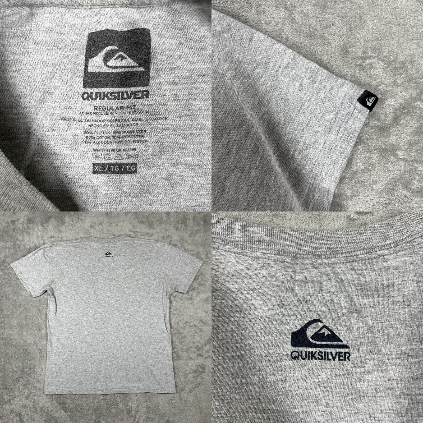 Quiksilver Quiksilver Pocket T-Shirt Men XL Gray Surf Logo Graphic Print Short Sleeve Crew Neck Size US XL / EU 56 / 4 - 8 Thumbnail