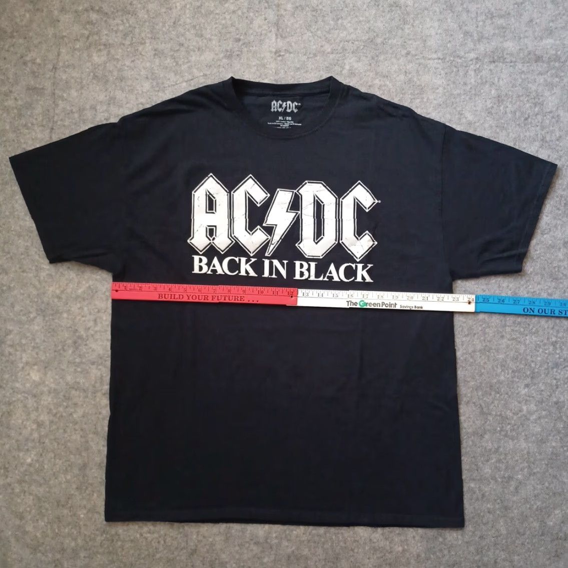 Logo 7 AC/DC Mens T Shirt XL Black White Back In Black Graphic Large Logo Shirt Mens XL Black White Graphic Print 70s 80s Rock Logo AC/DC Size US XL / EU 56 / 4 - 4 Thumbnail
