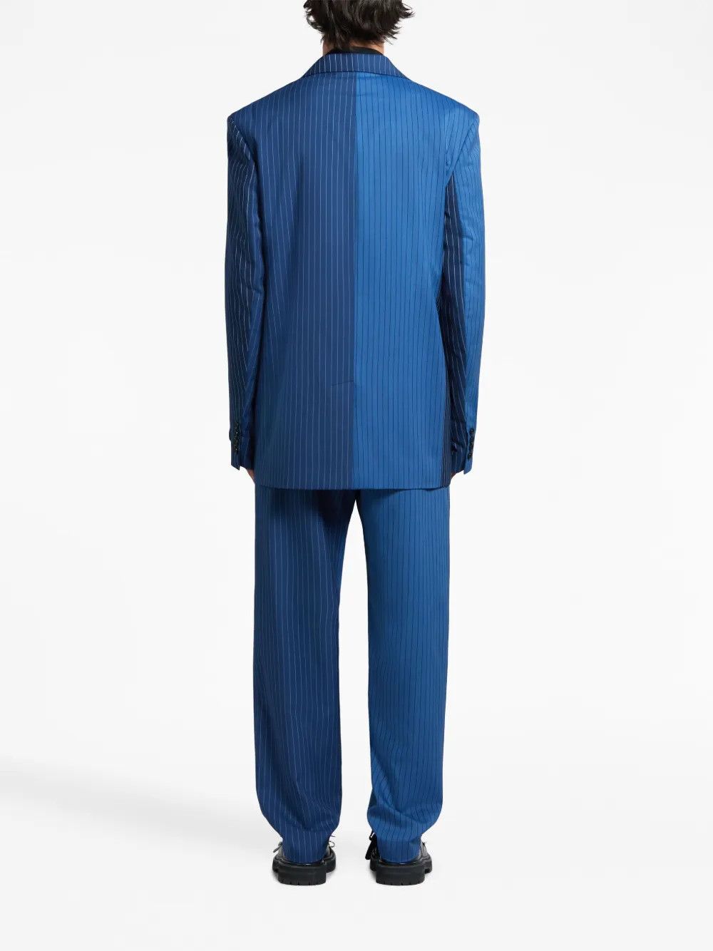 Marni o1w1db10125 Two-Tone Pinstriped Wool Blazer in Blue Size US M / EU 48-50 / 2 - 2 Thumbnail
